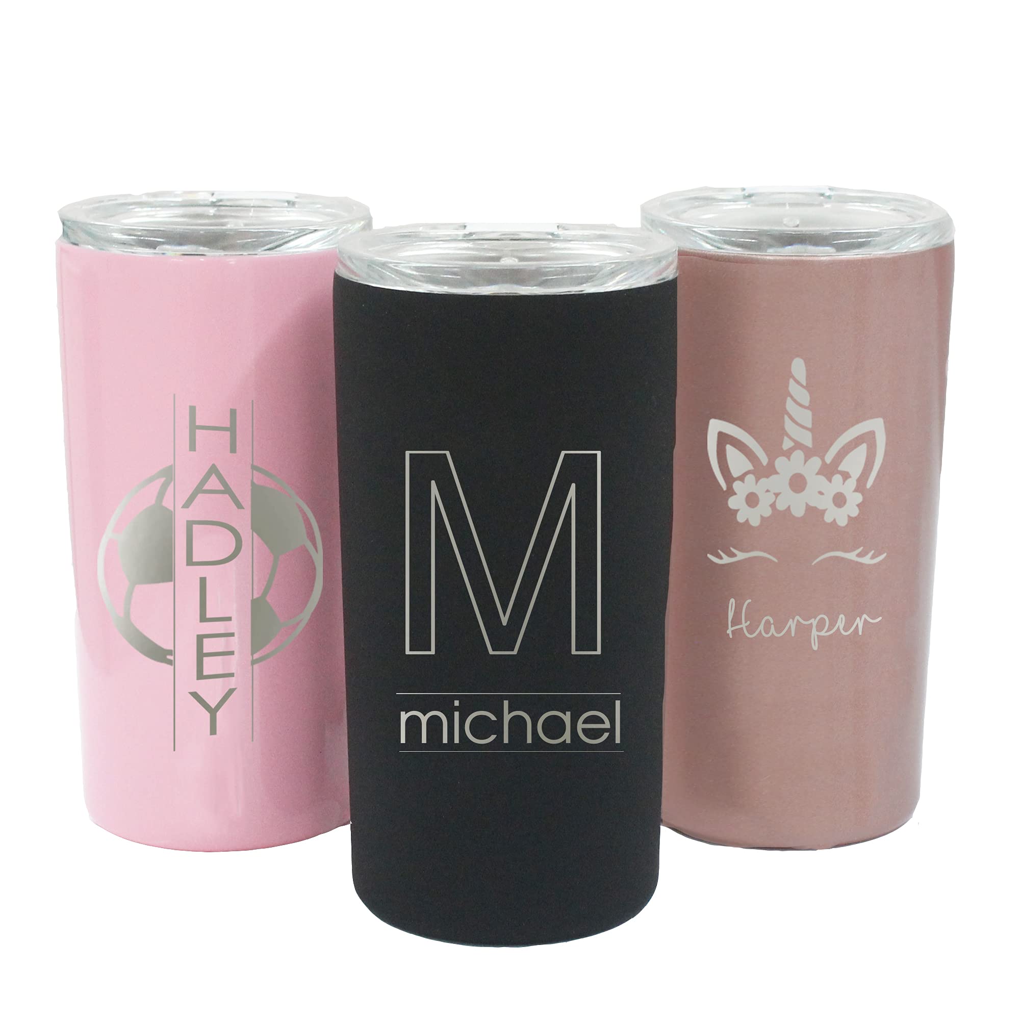 Custom Kids Tumbler 12oz - Personalized Monogram Unicorn Sports Gift for Girls & Boys - Birthday Party Favors