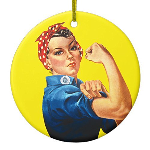Rosie The Riveter Ceramic Christmas Ornament - Holiday Home Decor