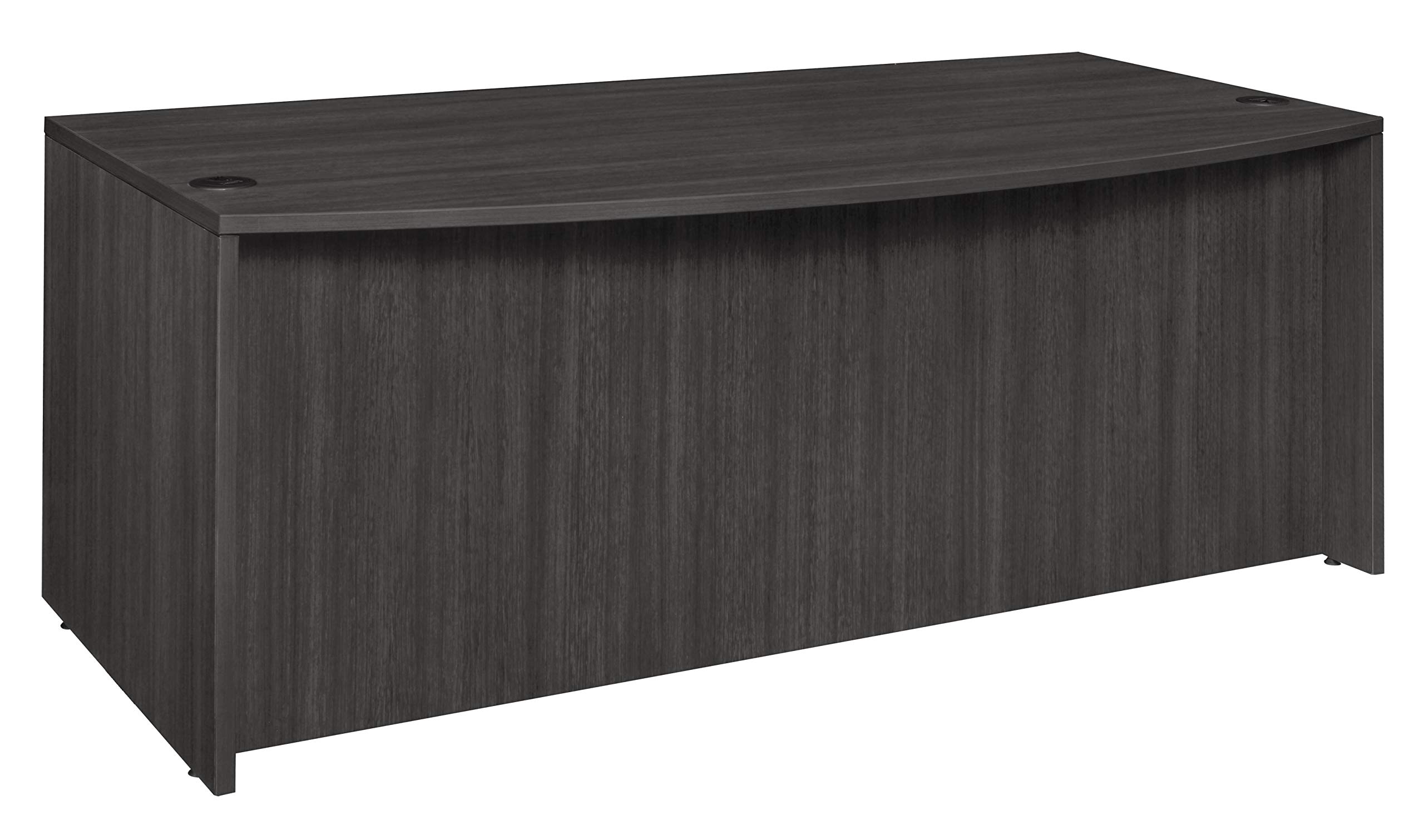 Regency Legacy 71 Inch Bowfront Writing Desk with Drawers - Ash Grey Finish for Home Office & Study Room