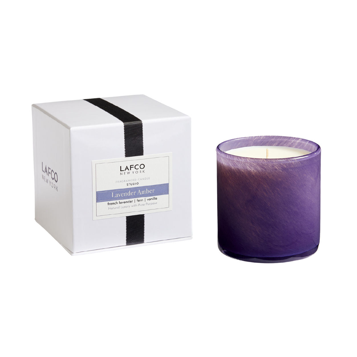 Lavender Amber Signature Scented Candle - Handmade Soy Wax Aromatherapy Candle for Relaxation, Home Decor & Gifts - Perfect for Bedroom, Bathroom & Spa