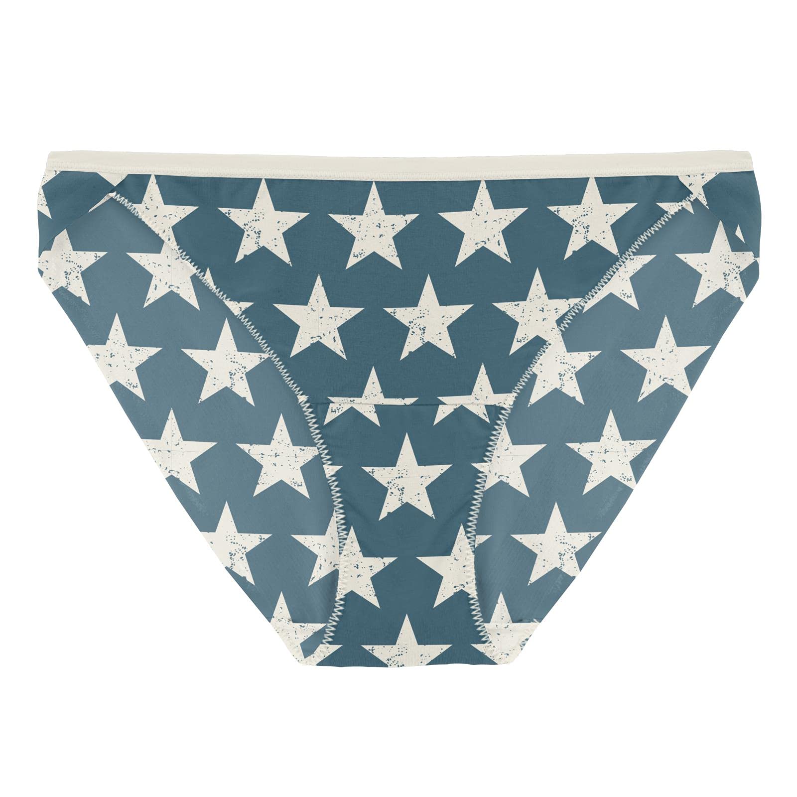 KICKEE 4th of July Vintage Stars and Stripes Women's Underwear - Super Soft Seamless Panties for All Day Comfort | Patriotic Holiday Wear, Lounge & Sleepwear