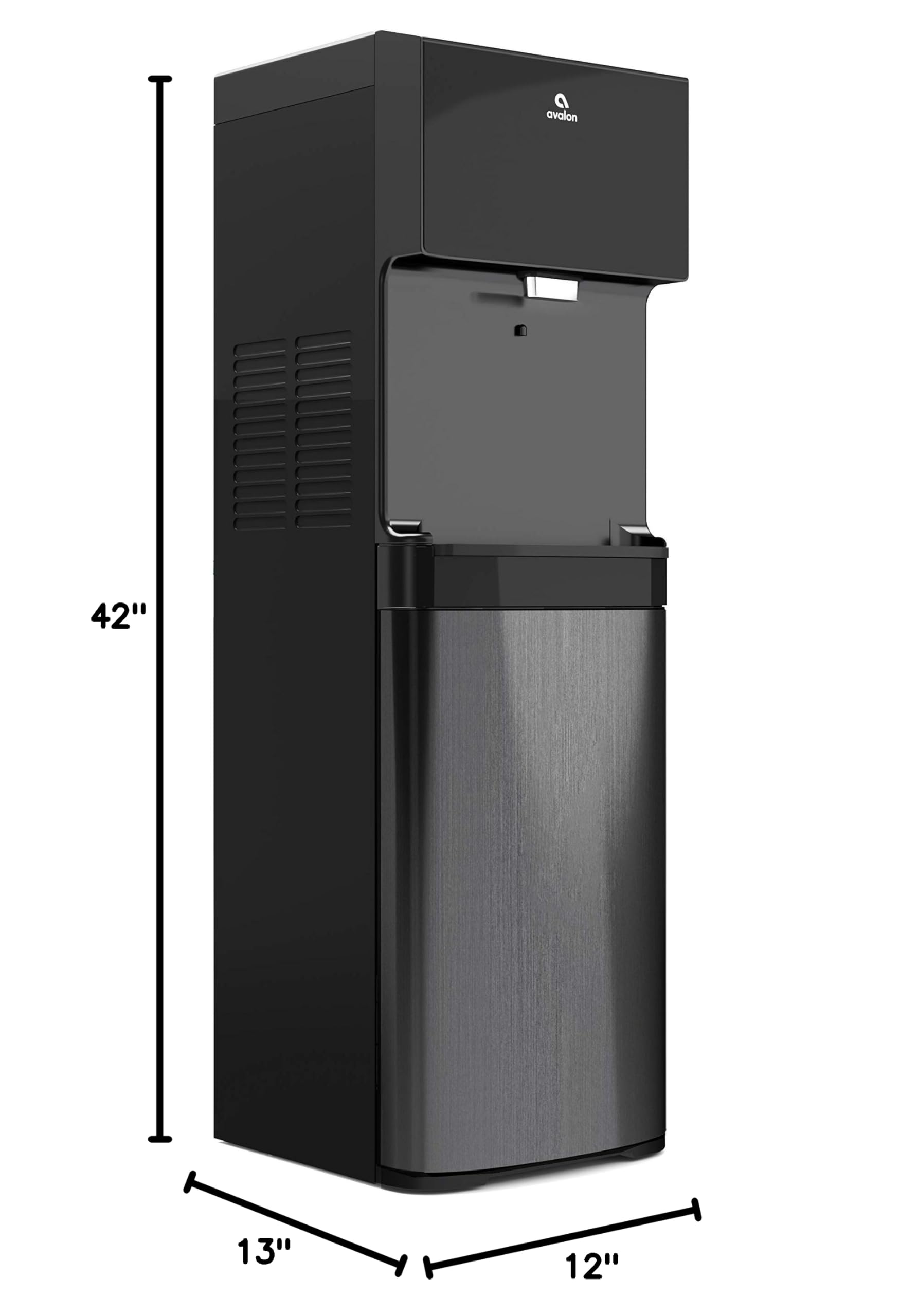 Avalon 3-Temperature Bottom Loading Water Cooler Dispenser - Hot, Cool & Cold Water with Digital Display & Temperature Control | Stainless Steel Cabinet, Self-Cleaning, Black | Perfect for Office, Home & Kitchen Use