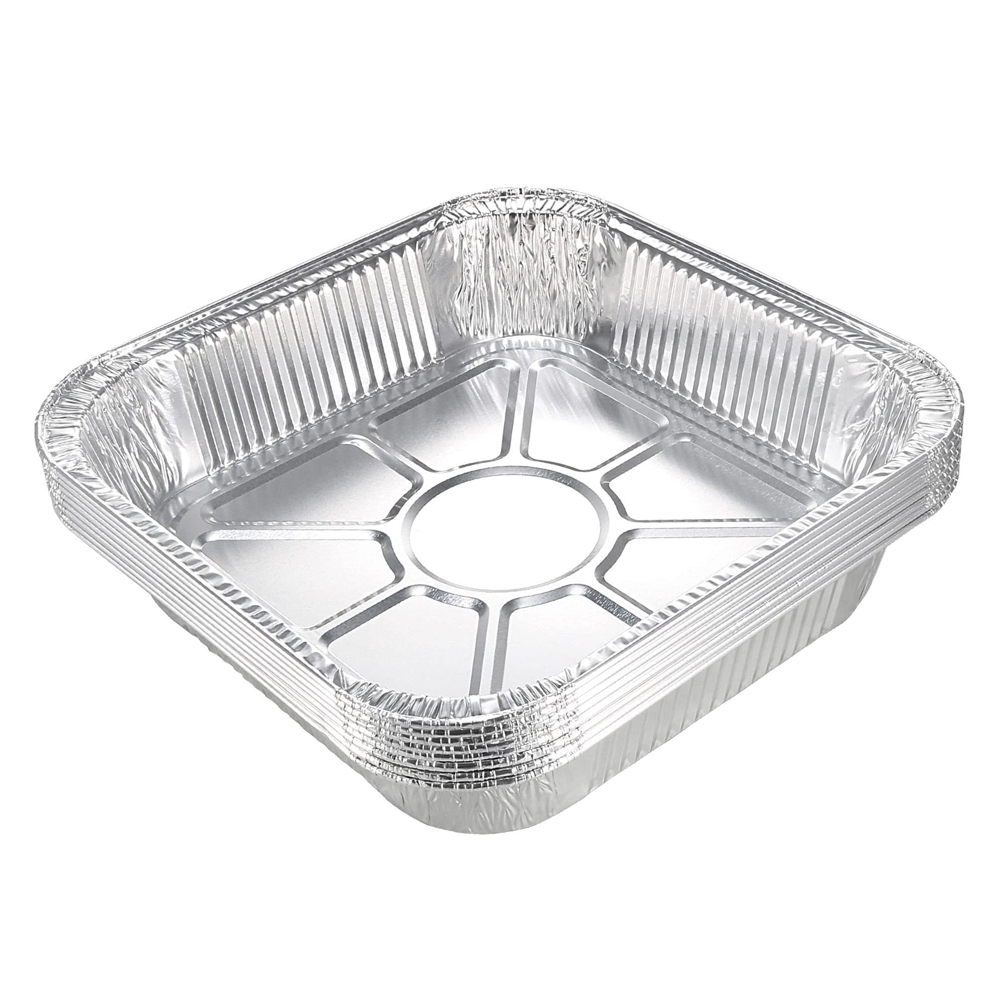 uxcell 8x8 Inch 46oz Aluminum Foil Pans - 8 Pack Disposable Baking Trays for Roasting, Cooking & Meal Prep | Perfect for Thanksgiving Turkey, Party Catering & BBQ