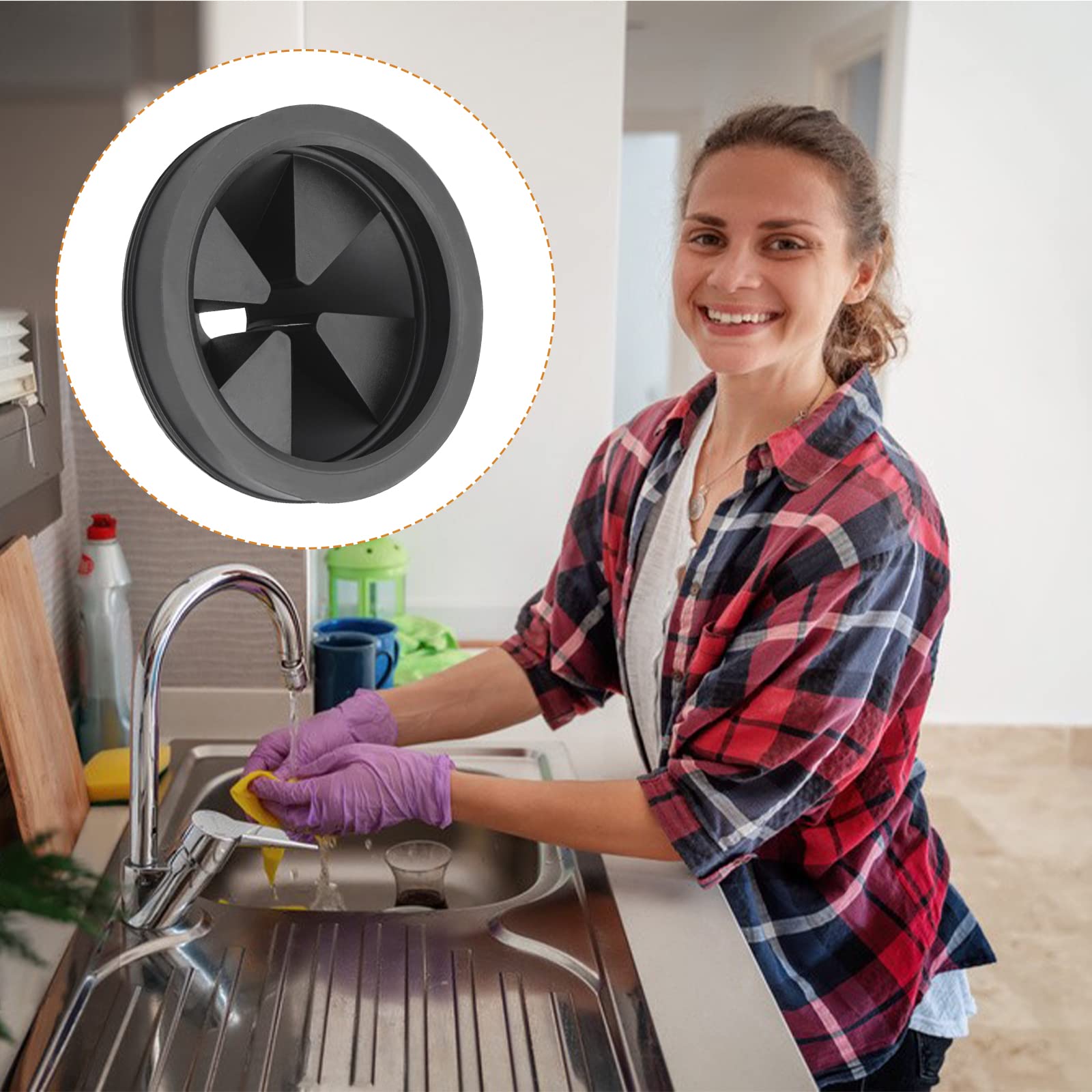 Upgraded 2-Pack EPDM Rubber Sink Baffle Splash Guard - 3 1/8