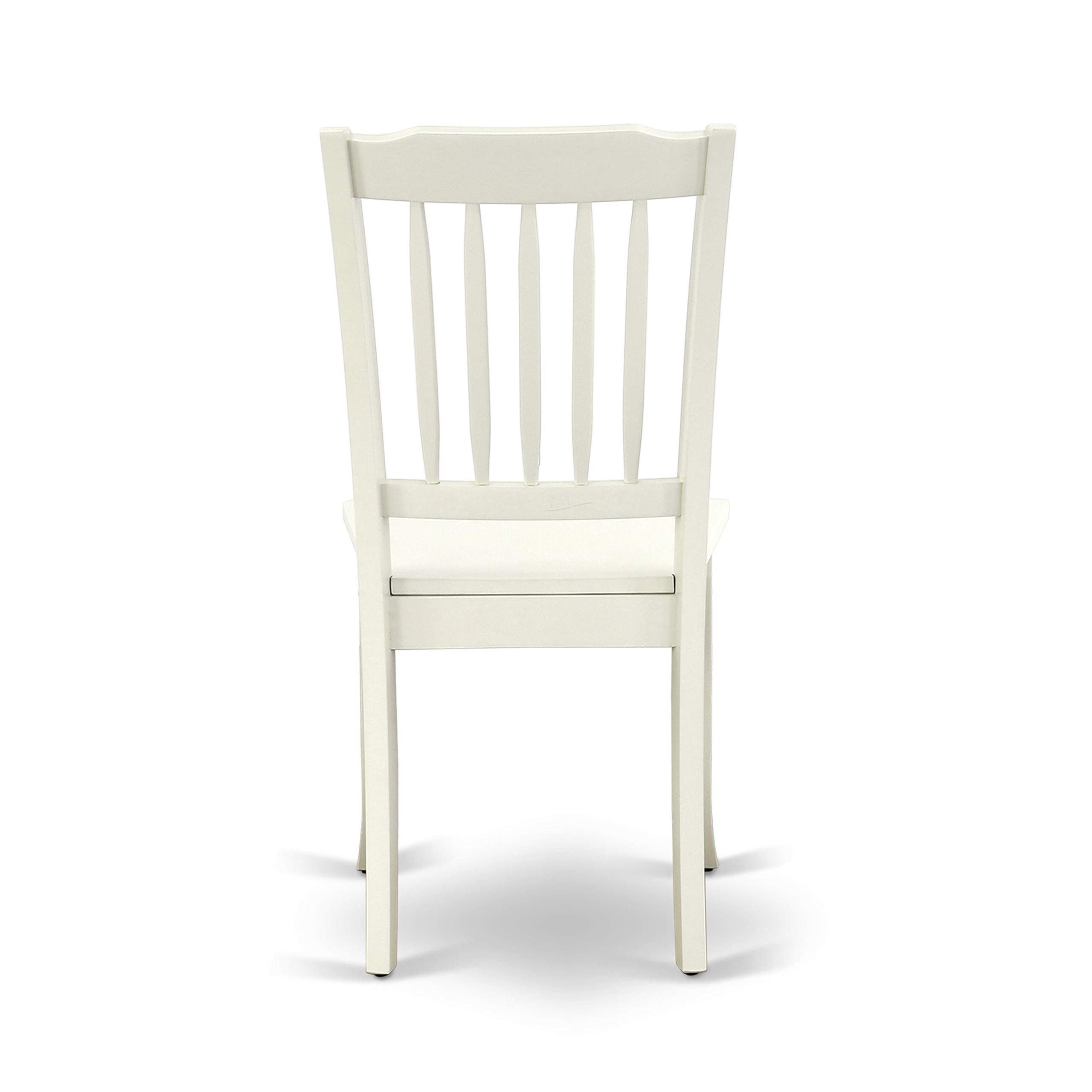 East West Furniture NDDA3-LWH-W 3-Piece Kitchen Table & Chairs Set - 30x48 Inch Rectangle Dining Table with Drop Leaf & 2 Matching Chairs in Linen White | Perfect for Small Spaces, Breakfast Nooks & Cozy Dining Areas