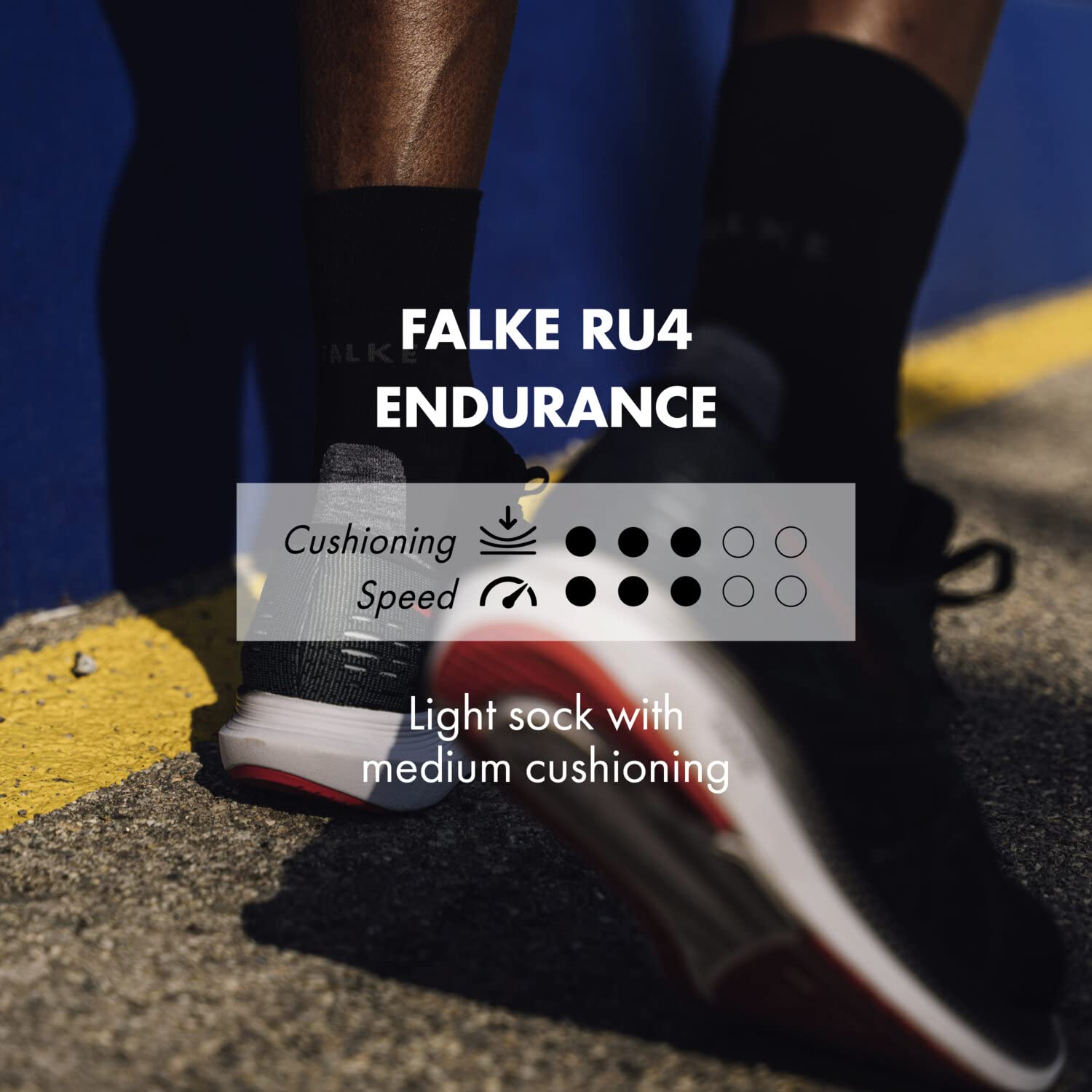 Falke Men's Running Socks 4-Pack - Breathable Athletic Socks for Jogging & Training - Blue - Small Size - Perfect for Marathon, Gym & Outdoor Sports