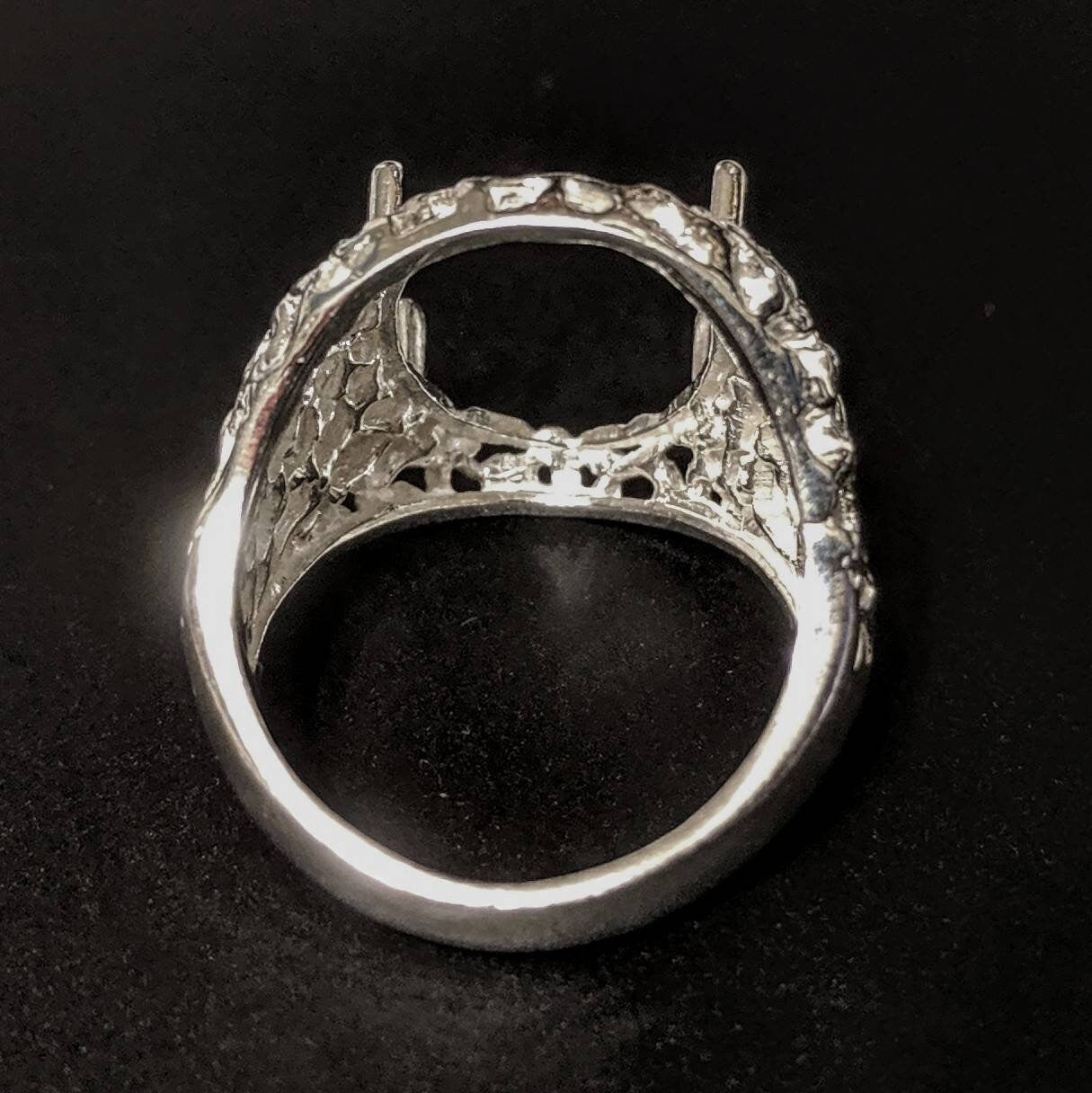 Solid Sterling Silver or 14kt Gold 7x5mm 18x13mm Oval Cabochon Blank for Men's Ring Shank Setting - Size 9 (163033/143033) - Perfect for Handmade Jewelry & Custom Ring Designs