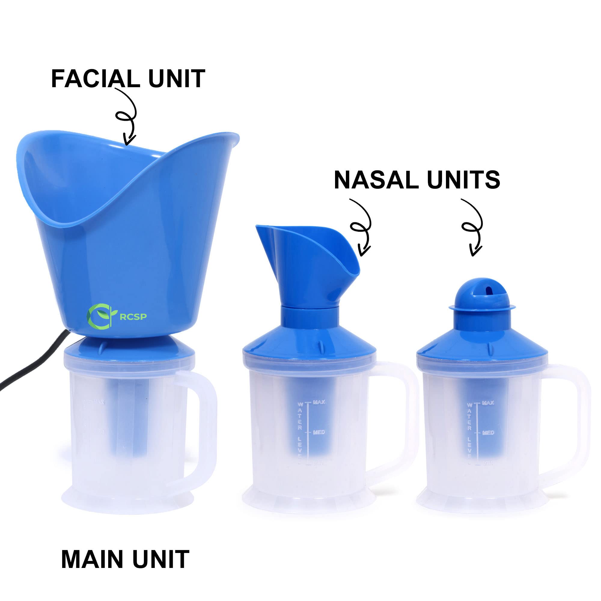 RCSP Vaporizer Steamer Machine - Facial Steamer & Inhaler for Glowing Skin, Cold & Cough Relief - All-in-One Vaporiser for Kids & Adults (Blue) | Perfect for Home Spa, Aromatherapy & Respiratory Care