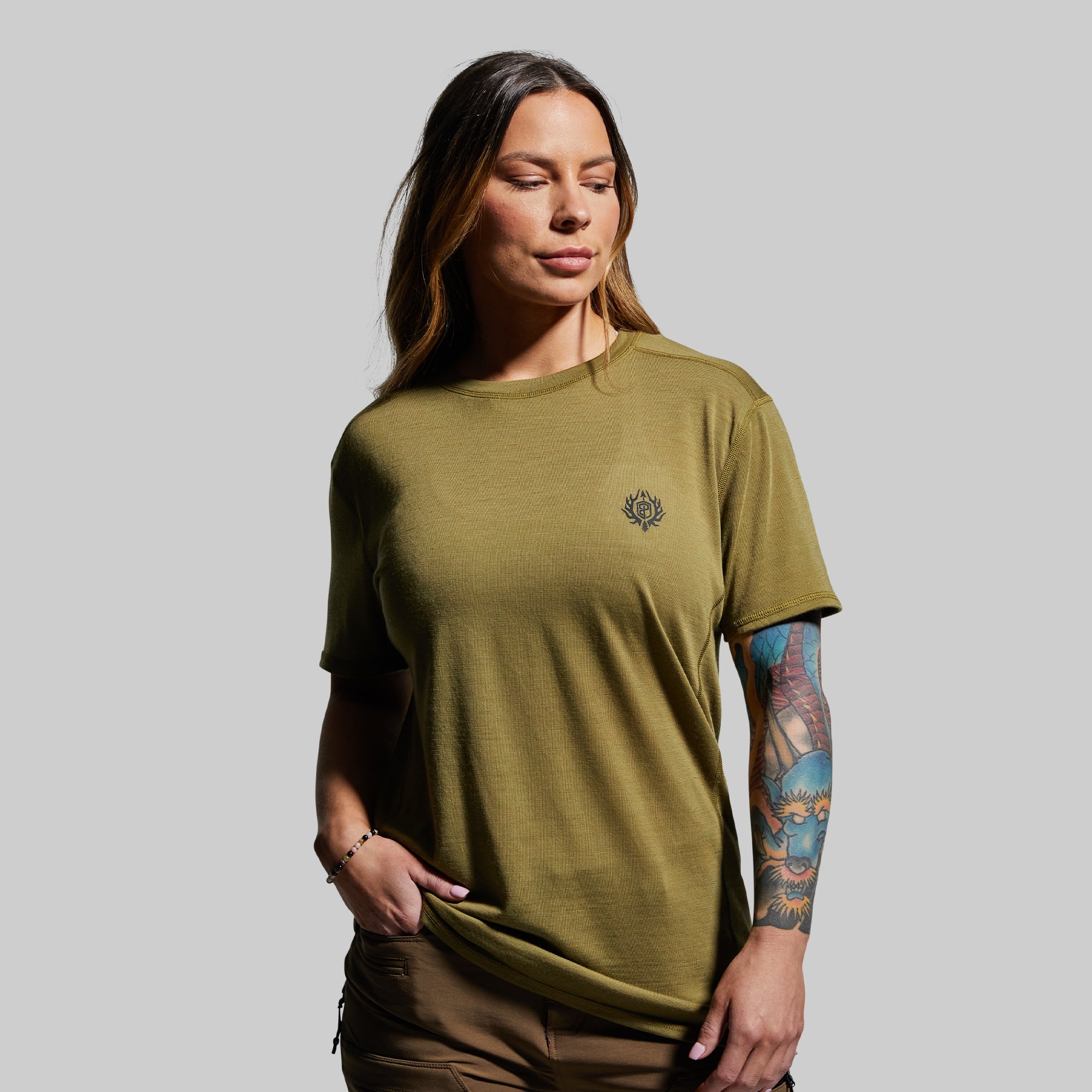 Ridgeline Tee - Premium Cotton Men's T-Shirt in Deep Moss Green | Comfortable & Stylish Casual Wear for Outdoor Adventures & Everyday Use