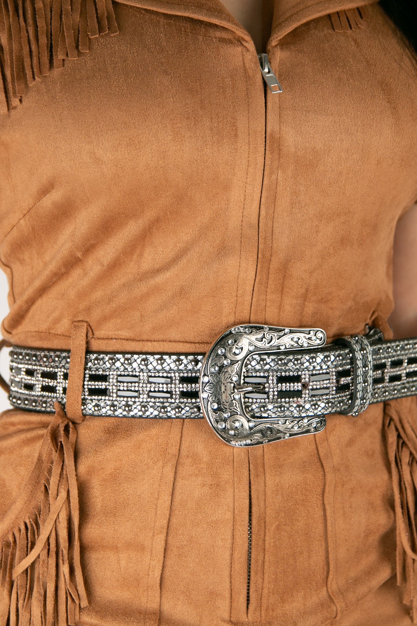 Nocona Metallic Stud Crystal Black Cowgirl Belt for Western Fashion & Rodeo Events - Stylish Accessory for Women's Outfits