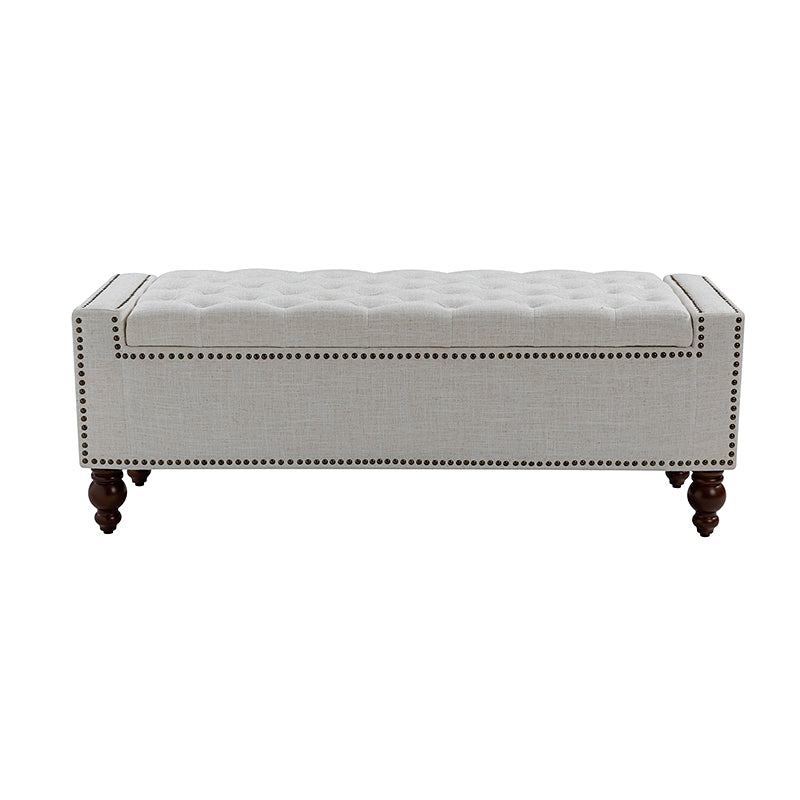 Eugen Upholstered Flip Top Storage Bench - Stylish Ottoman with Hidden Storage for Bedroom, Living Room & Entryway - Perfect for Seating, Storage & Home Decor