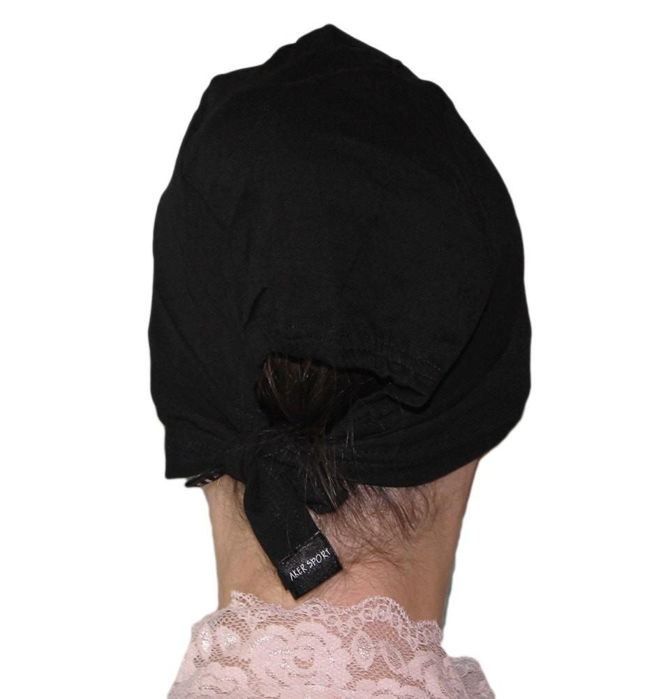Aker Satin Bonnet Underscarf for Women - Black Silk Hair Wrap for Sleeping & Protective Styling - Prevents Frizz & Breakage