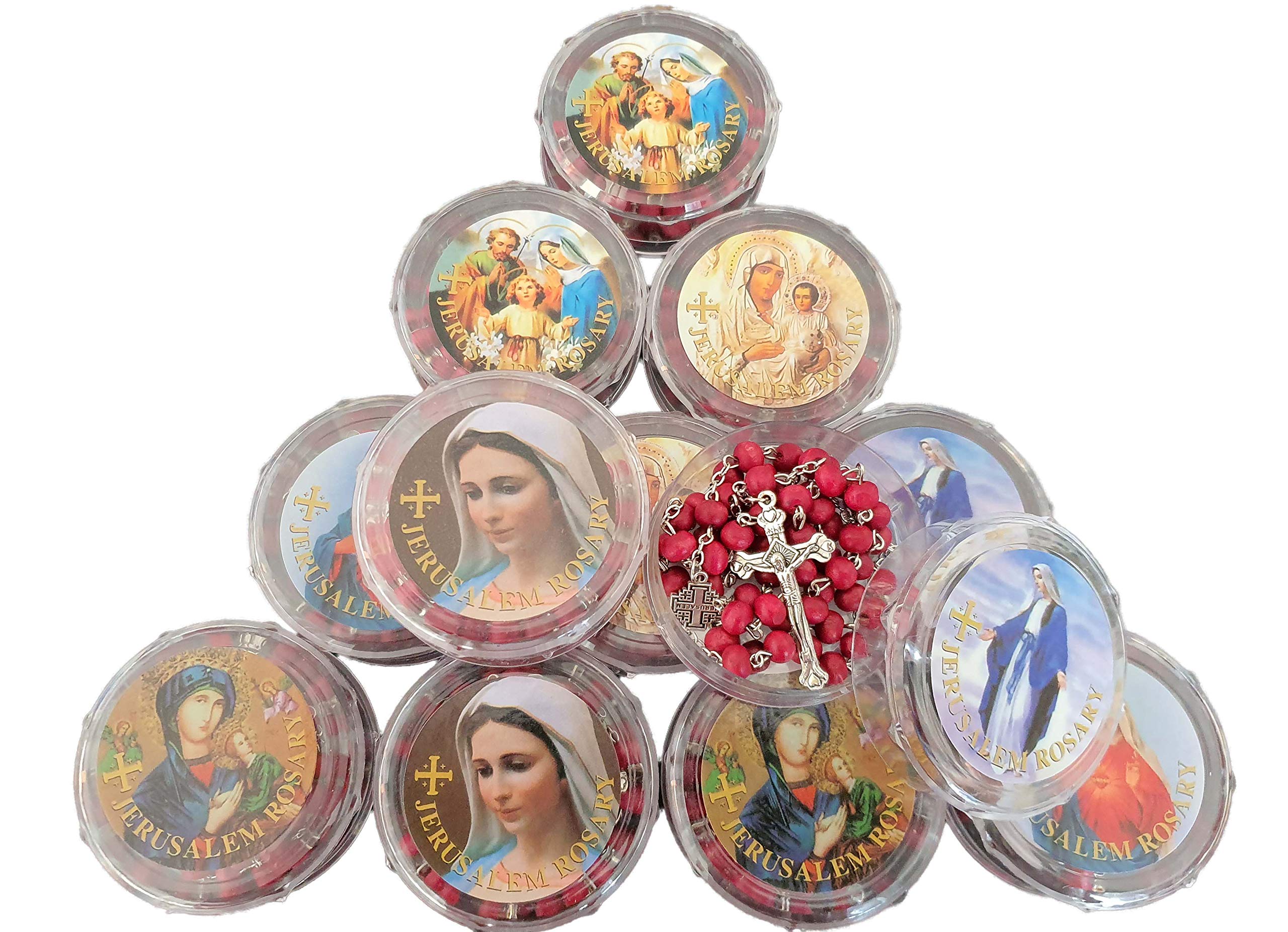 12 Pack Rose Scented Catholic Rosary Necklaces with Gift Box - Perfect for Prayer, First Communion, Confirmation & Religious Gifts