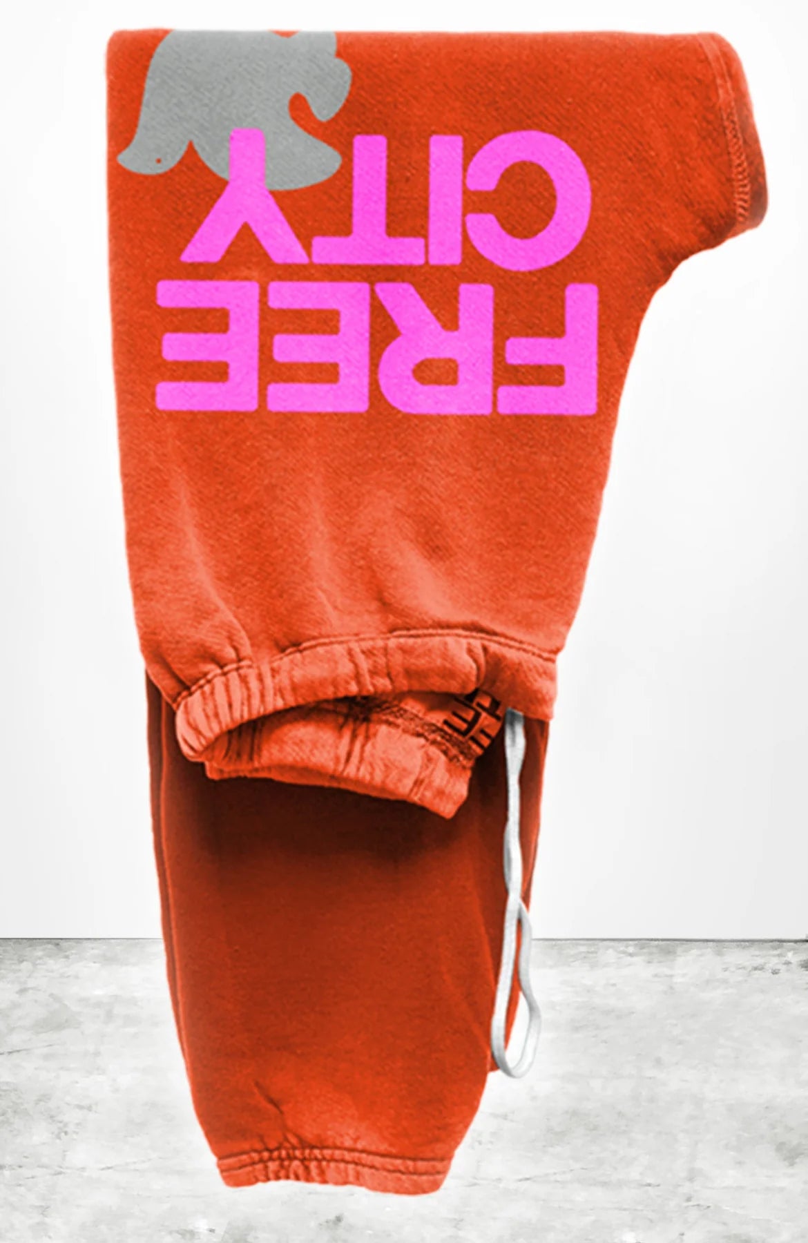 FreeCity Large Sweatpants for Men - Soft & Comfortable Joggers with Elastic Waistband, Orange Plant Print - Perfect for Lounge Wear, Gym Workouts and Casual Outfits