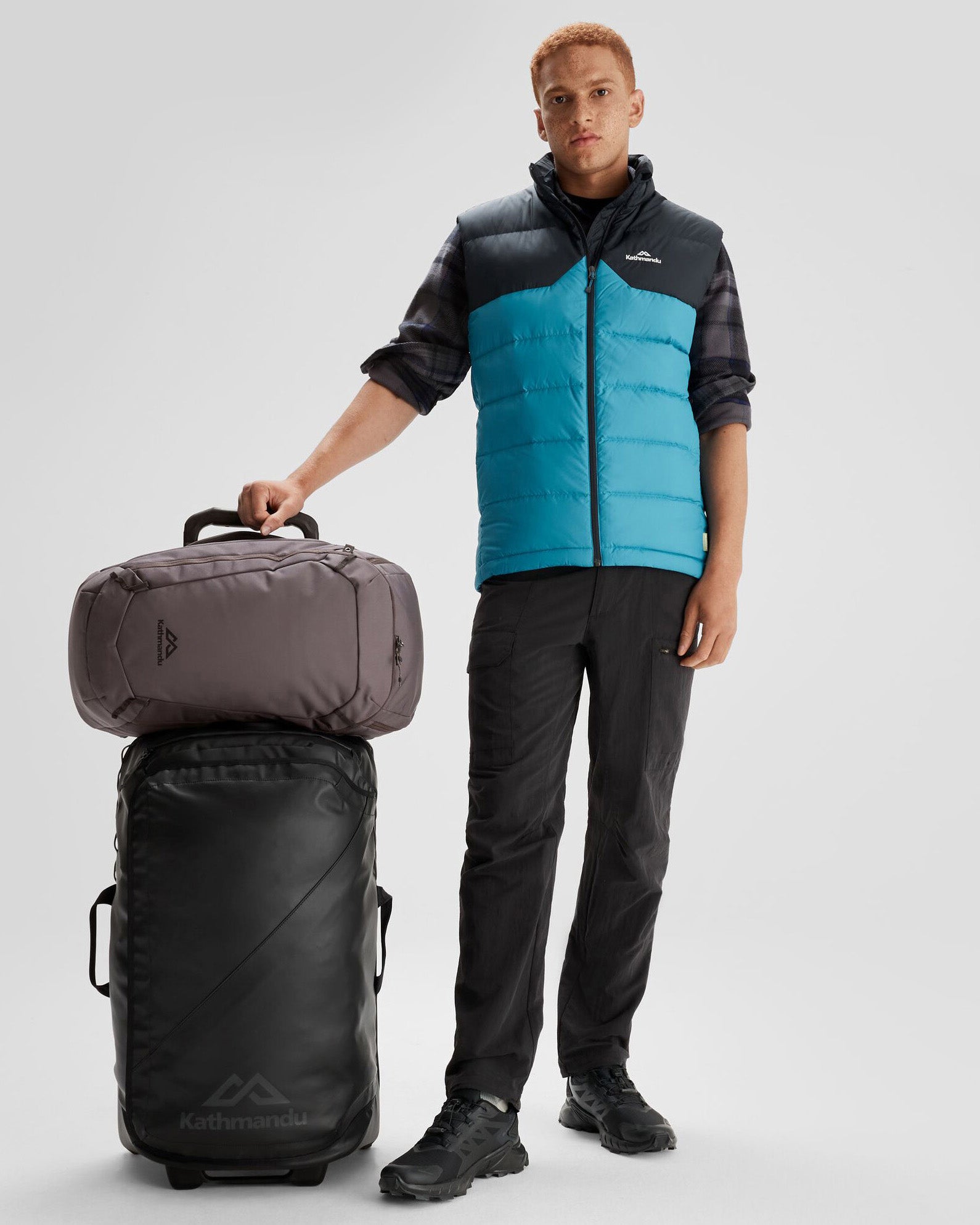 Indus Roller 70L Black Stingray Waterproof Travel Backpack - Perfect for Hiking, Camping & Outdoor Adventures