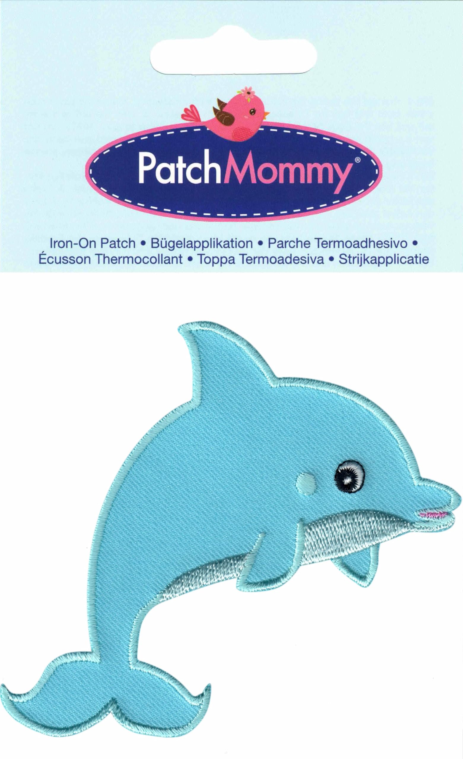 Dolphin Iron On & Sew On Applique Patch - Cute DIY Embroidered Patches for Kids Clothing, Hats & Bags - Perfect for School Projects, Costumes & Crafting