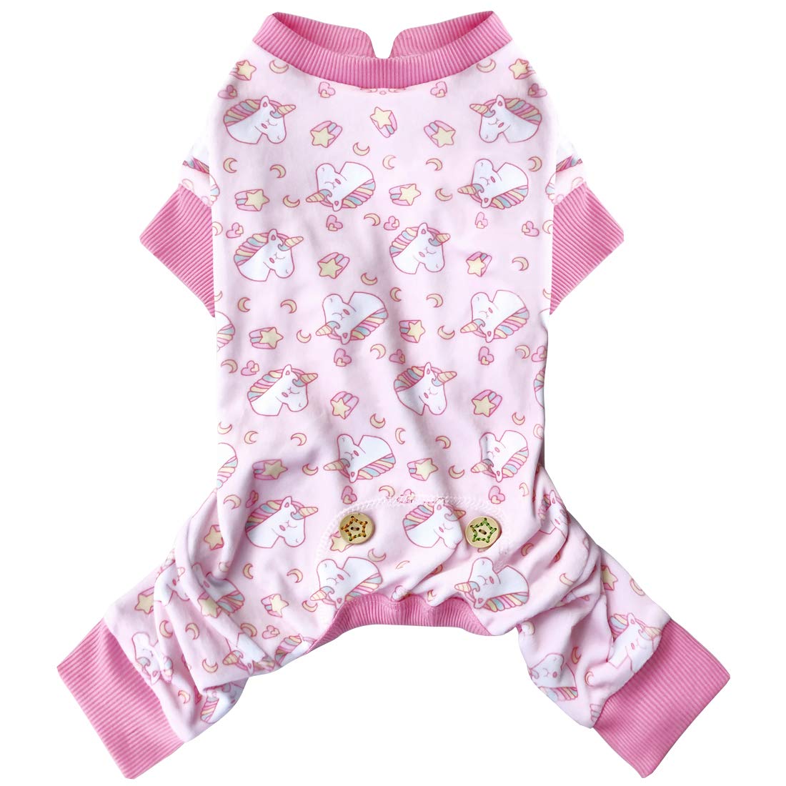 KYEESE Pink Unicorn Dog Pajamas - Soft & Comfortable Dog Onesie for Small Dogs, Post-Surgery Recovery Suit, Cute Pet Costume for Indoor Wear & Photo Shoots