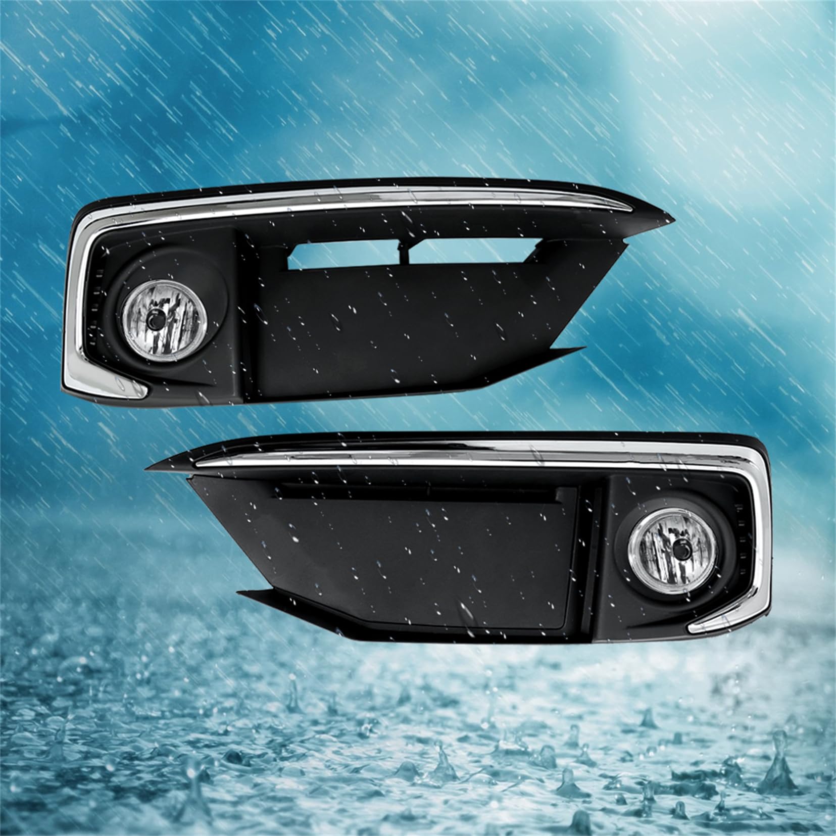 2-Pack H8 Fog Light Assembly with Covers & Harness Switch Kit - Compatible with 2019-2020 Honda Civic Coupe/Sedan - Perfect for Night Driving & Foggy Weather Conditions
