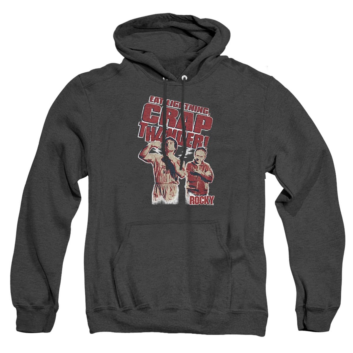 Rocky Eat Lightning Unisex Adult Pullover Heather Hoodie - Soft & Comfortable Fleece Sweatshirt for Men & Women - Perfect for Casual Wear, Gym, and Outdoor Activities