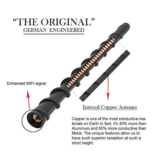 KSaAuto H3 AM/FM Radio Antenna for Harley Davidson Road King, Street Glide, Electra Glide & Touring Models - 7 Inch Spiral Design with Copper Core, Screw Mount & Flexible Rubber - Universal Motorcycle Antenna Replacement (20 Styles Available) - Perfect for Long Rides, Road Trips & Enhanced Radio Reception