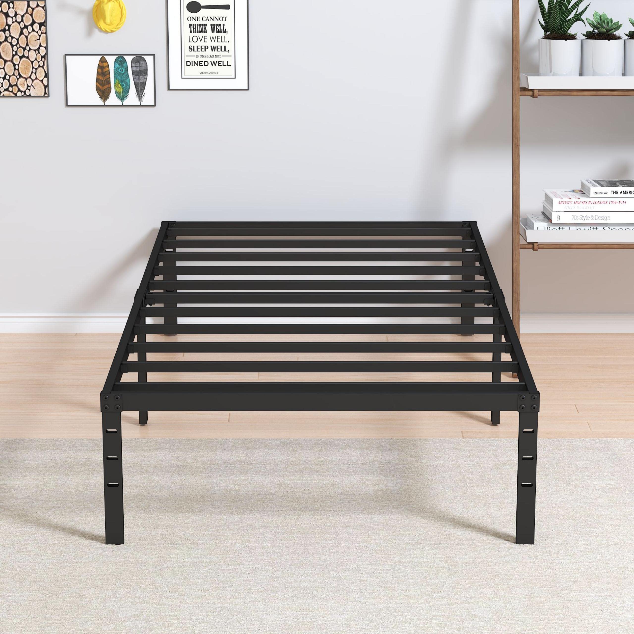 Heavy Duty 14 Inch Twin XL Metal Platform Bed Frame - No Box Spring Needed, Supports Up to 2500 lbs, Easy Assembly, Noise Free, Black - Perfect for Dorm Rooms, Guest Beds & Small Spaces