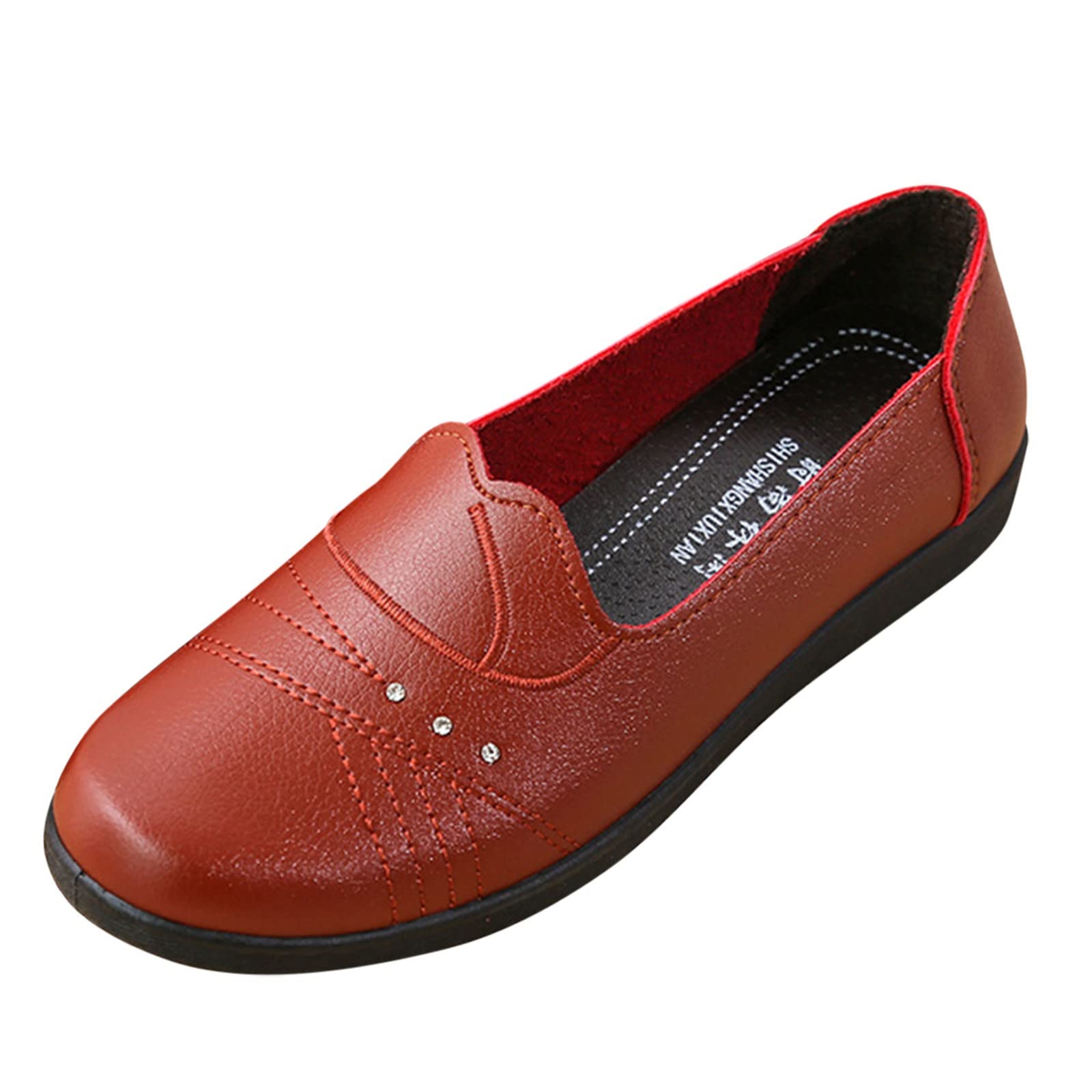 Breathable Women's Slip-On Casual Flats - Comfortable Solid Color Fashion Shoes for Everyday Wear | Perfect for Work, Walking & Travel