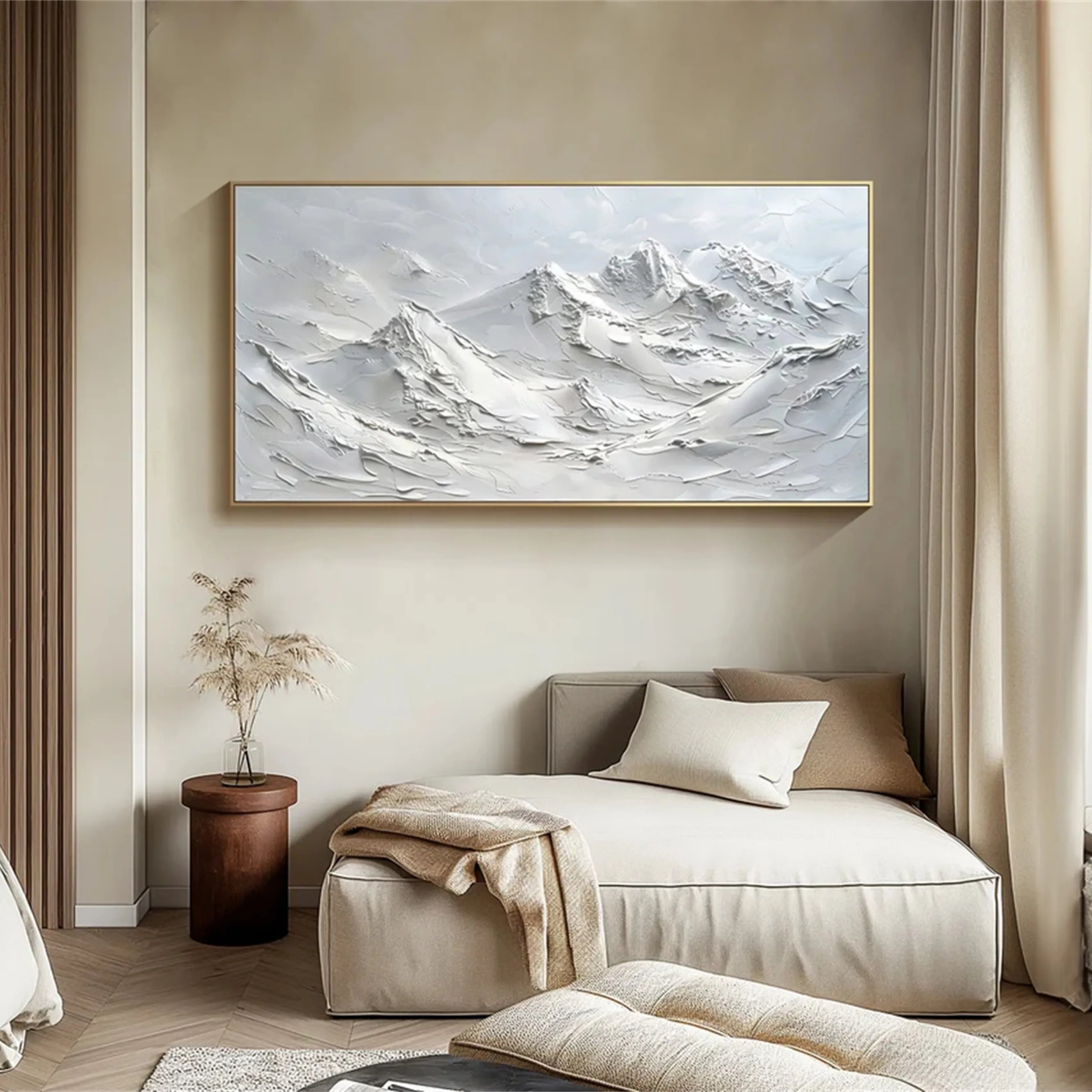 White Minimalist Textured Painting Canvas - Premium Art Canvas for Acrylic & Oil Painting - Perfect for Home Decor, Office Wall Art & DIY Projects | #MM240