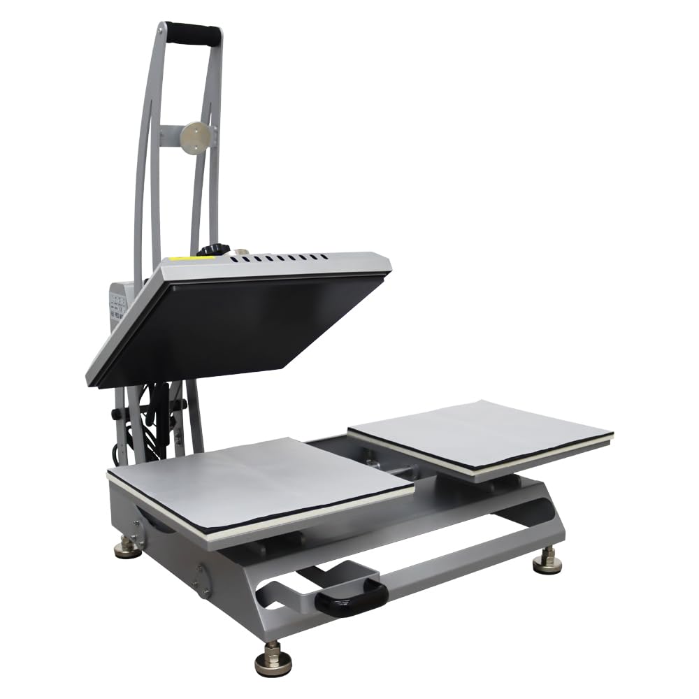 INTBUYING 15x15 Inch Semi-Auto Dual Station Heat Press Machine with Digital Temperature Control - Sublimation & Vinyl Heat Transfer for T-Shirts, Mugs, Hats & DIY Crafts - Perfect for Home Business & Custom Apparel Making