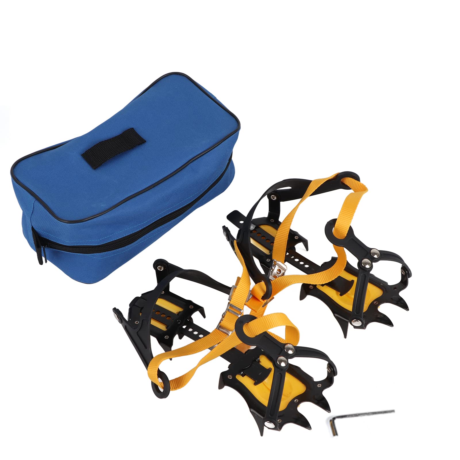 AYNEFY 10-Teeth Crampons - Heavy Duty Steel Ice Grips for Hiking & Skiing - Perfect for Winter Trails, Mountain Climbing & Snowy Outdoor Adventures