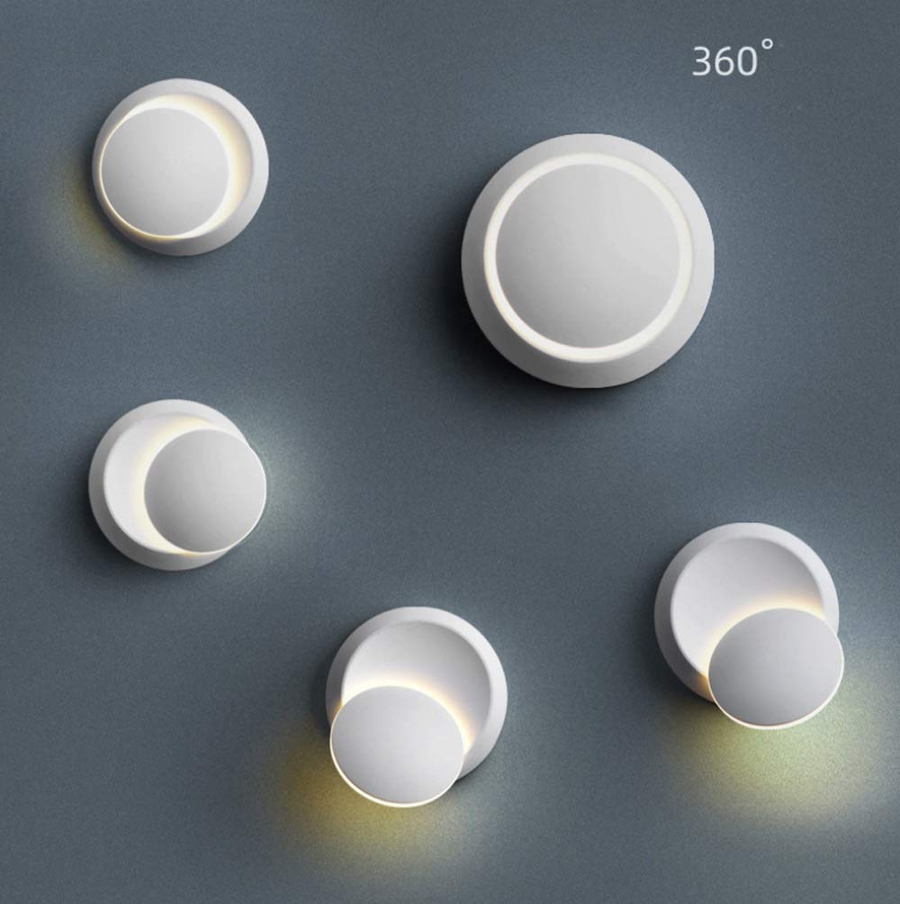 360° Adjustable Modern LED Wall Sconce Light - 6W Warm/White Light Wall Mounted Lamp for Living Room, Bedroom, Hallway - Perfect for Reading, Accent Lighting & Wall Washing