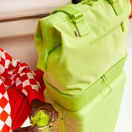 Mini Weekender Bag in Citron - Stylish & Compact Travel Duffel for Weekend Getaways, Gym, or Overnight Trips