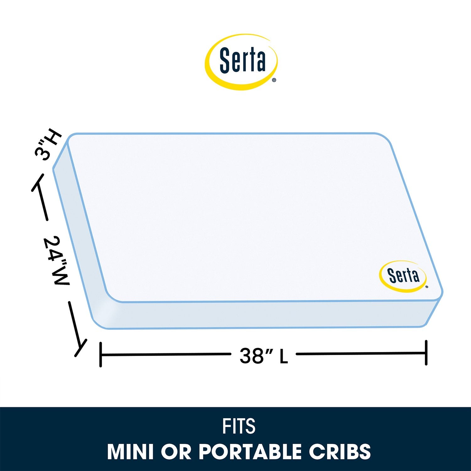 Perfect Balance 3 Inch Mini Crib Mattress - Breathable & Hypoallergenic Baby Mattress for Newborns & Toddlers - Ideal for Nursery, Daycare & Travel