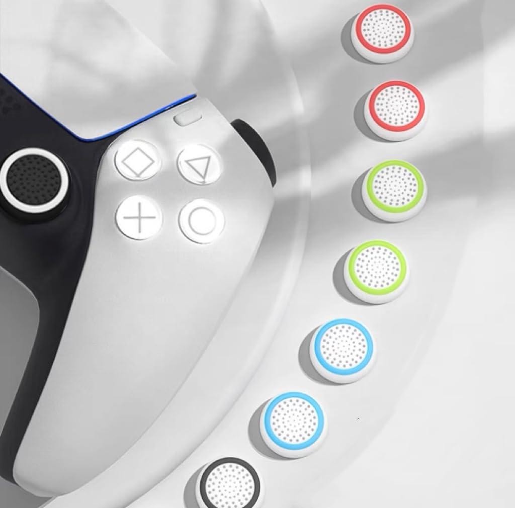 LIANRISES 20 Pack Joystick Thumb Grip Caps - Compatible with PS5, PS4, PS3, XBOX Controllers - Enhance Gaming Precision & Comfort for FPS, Racing & Action Games