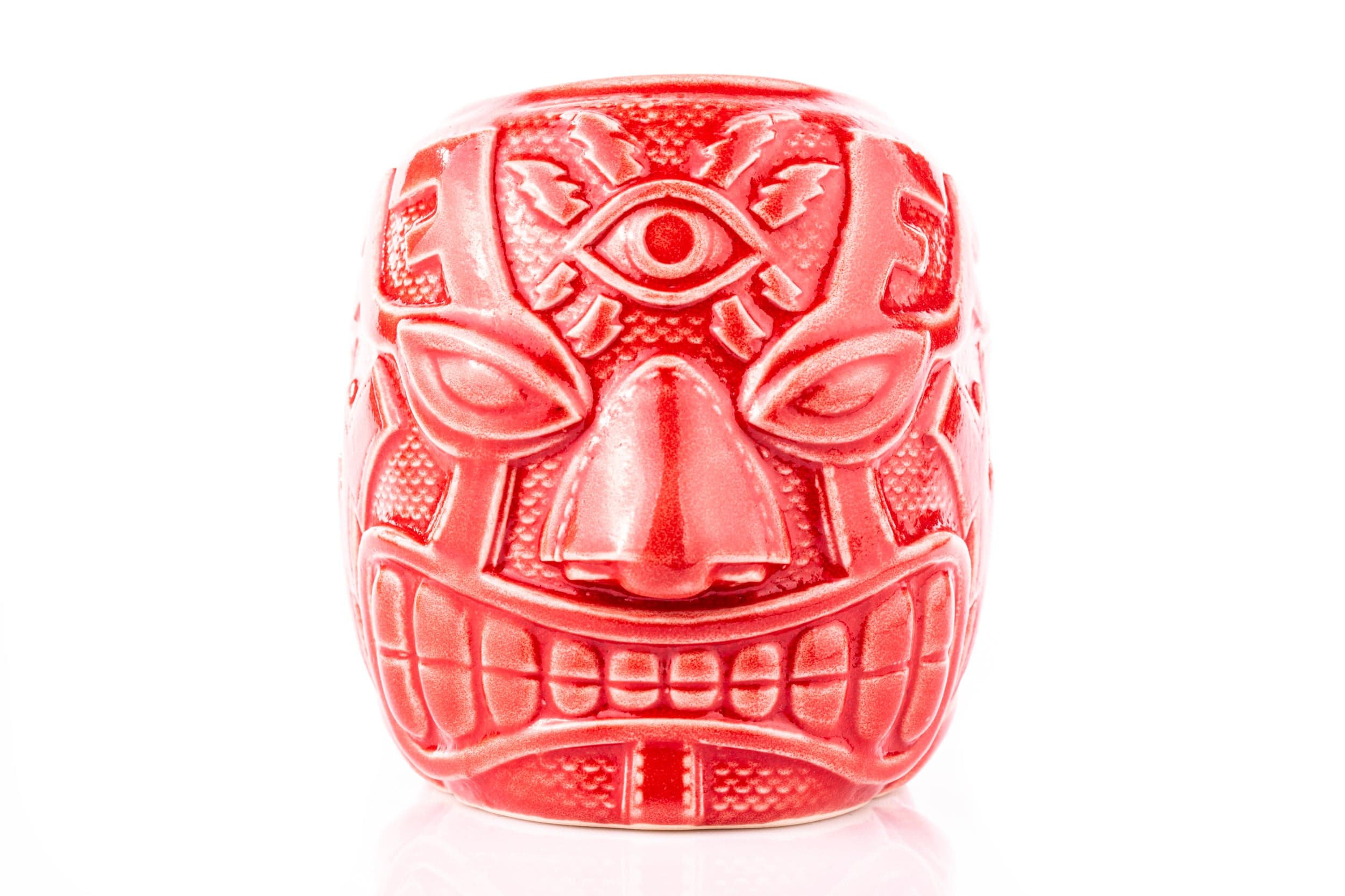 El Ojo Fantastico Tiki Mug - Furia Roja Variant | Handcrafted Ceramic Tiki Cup for Tropical Cocktails | Perfect for Luau Parties, Home Bar Decor & Tiki Drink Enthusiasts