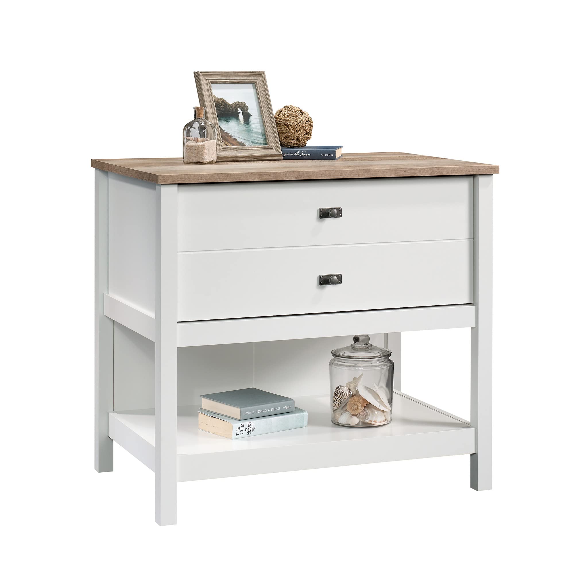 Sauder Cottage Road 1-Drawer Lateral File Cabinet - Soft White Finish - Home Office Storage Solution for Documents & Supplies