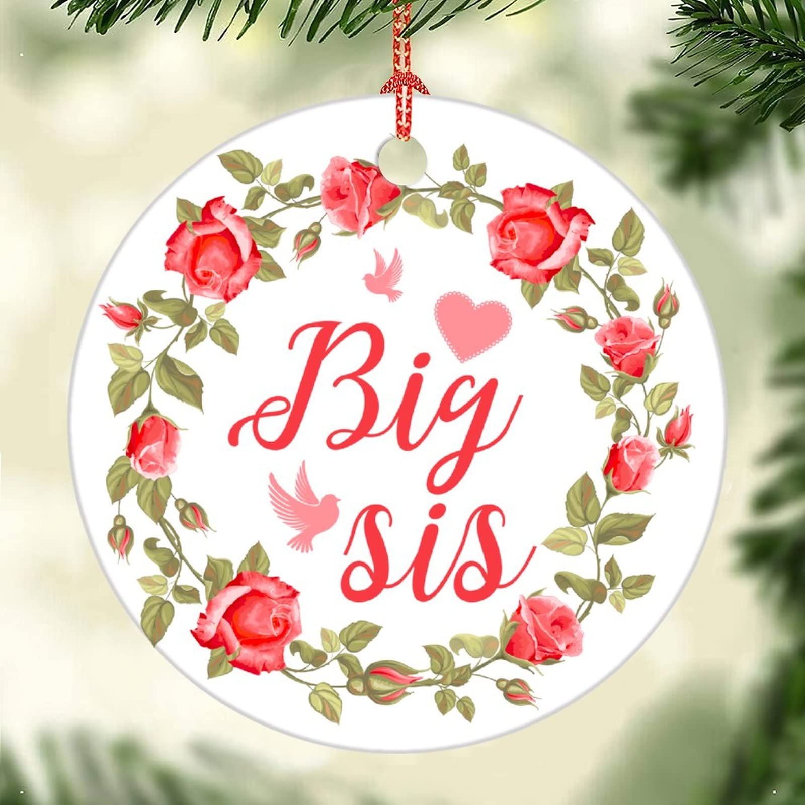 Big Sis Christmas Ornament - Festive Holiday Hanging Decor for Tree & Home - Perfect for Family Gift Exchanges & Seasonal Decorating