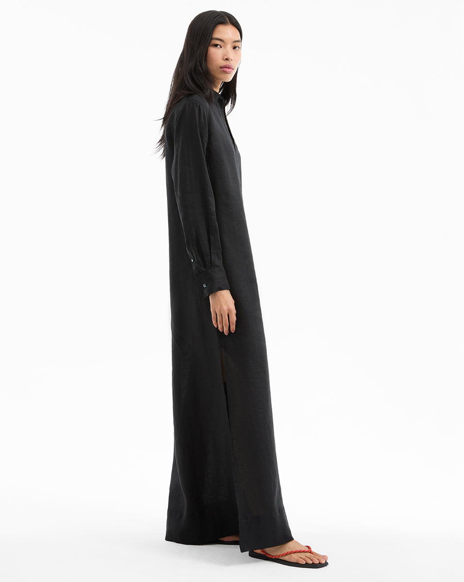 Moore Linen Maxi Dress for Women - Flowy Summer Beach Dress with Pockets | Perfect for Vacation, Boho Chic Outfits & Casual Wear