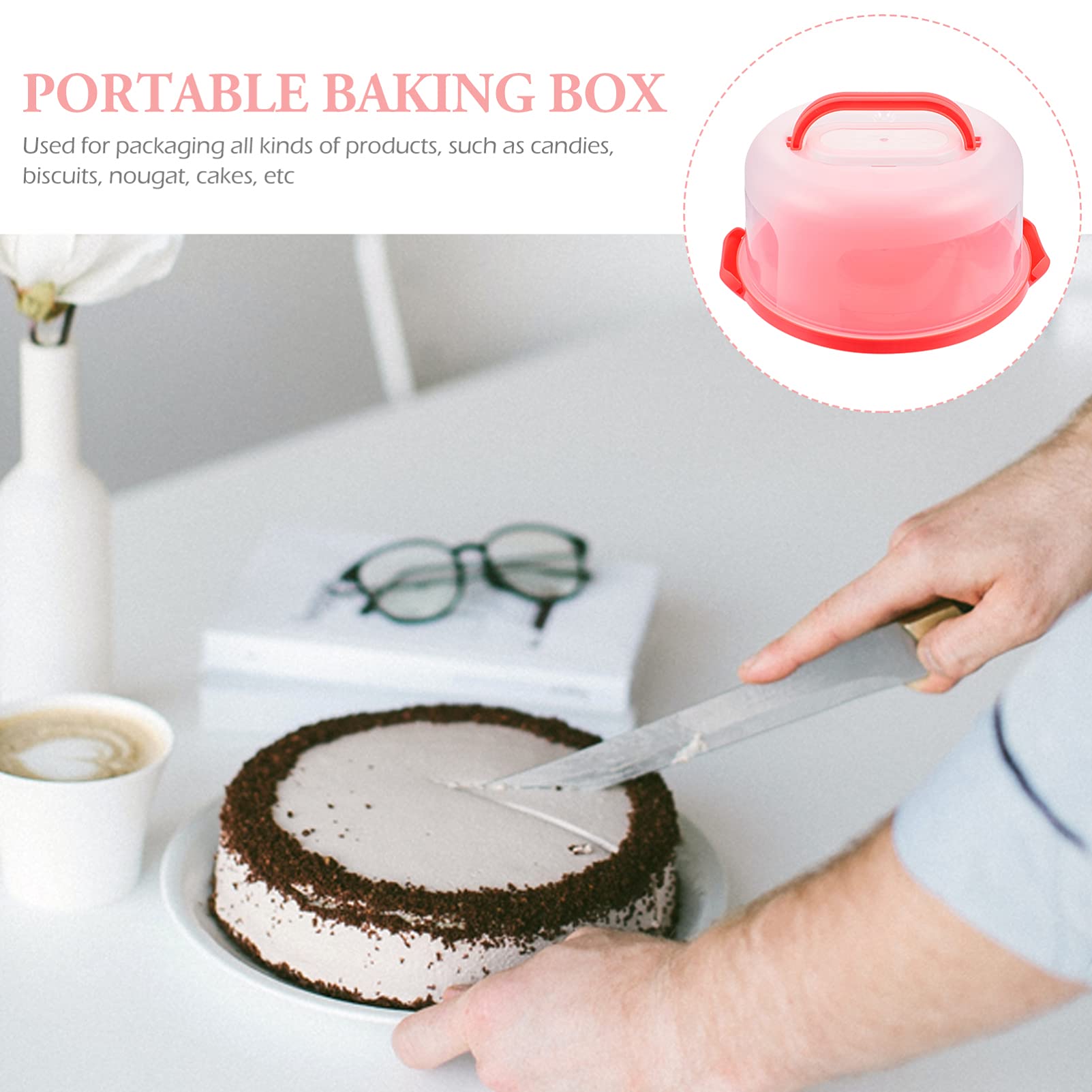 Premium Cake Storage Container with Dome Lid - Airtight Cake Keeper for Fresh Desserts, Cupcakes & Pastries - Perfect for Weddings, Parties & Home Baking