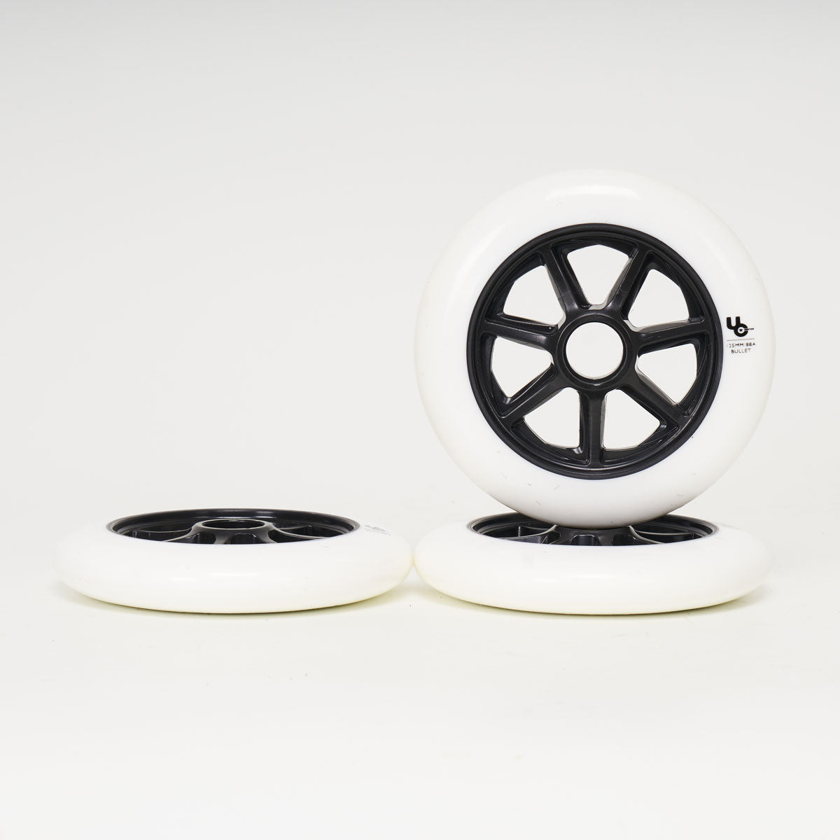 Undercover Team 125mm Skateboard Wheels - White (3-Pack Set) - Perfect for Street Skating & Park Riding