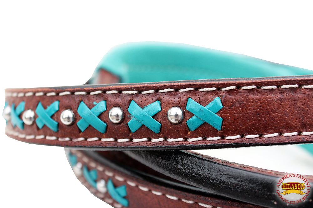 5/8 in. x 8ft Hilason Leather Suede Covered Horse Tack Roping Barrel Reins - Durable Western Riding Equipment for Barrel Racing, Trail Riding & Rodeo Events