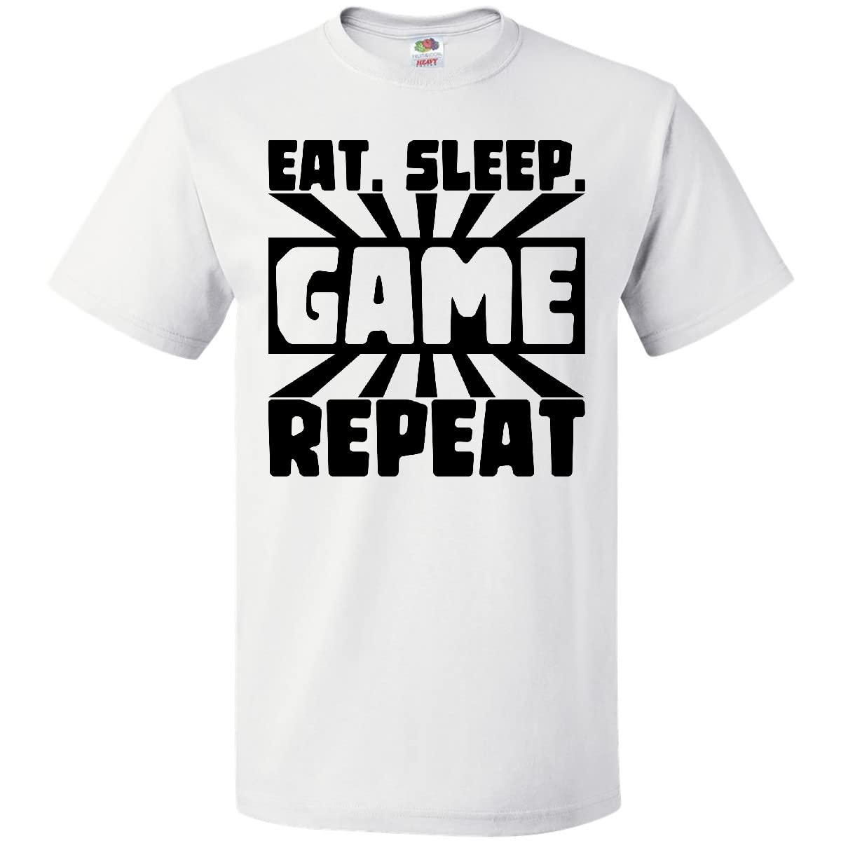 Inktastic Eat Sleep Game Repeat Graphic T-Shirt for Men & Women - Comfortable Casual Gamer Tee for Gaming Enthusiasts and Video Game Lovers