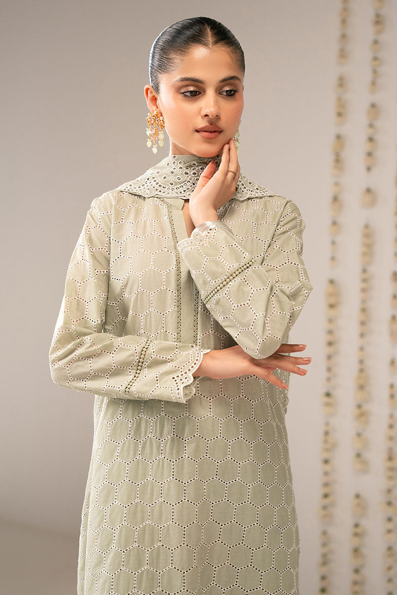 LUSH GREEN 3PC Ethnic Outfit Set (Shirt, Trouser & Dupatta) for Women - Traditional Indian Pakistani Formal Wear for Weddings, Parties & Festive Occasions