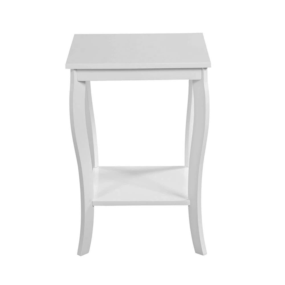 White Wood Finish Square End Table Set of 2 - Modern Side Table for Living Room, Bedroom, or Office - Home Square Furniture