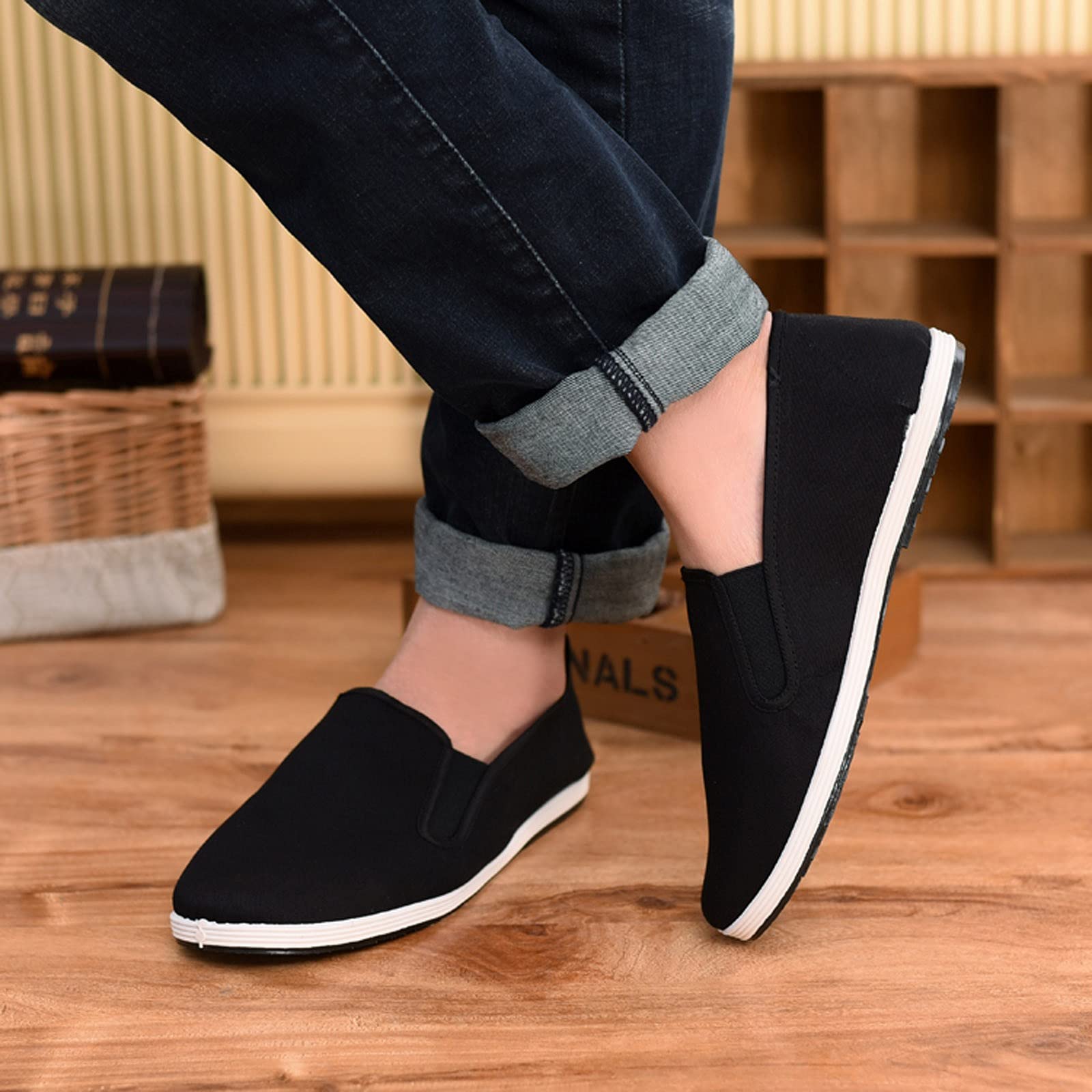 Men's Slip-On Canvas Boat Shoes - Comfortable Yachting Espadrilles Casual Trainers for Summer | Breathable Lightweight Lazy Shoes for Outdoor Sports, Running & Jumps | Perfect for Beach, Travel & Daily Wear