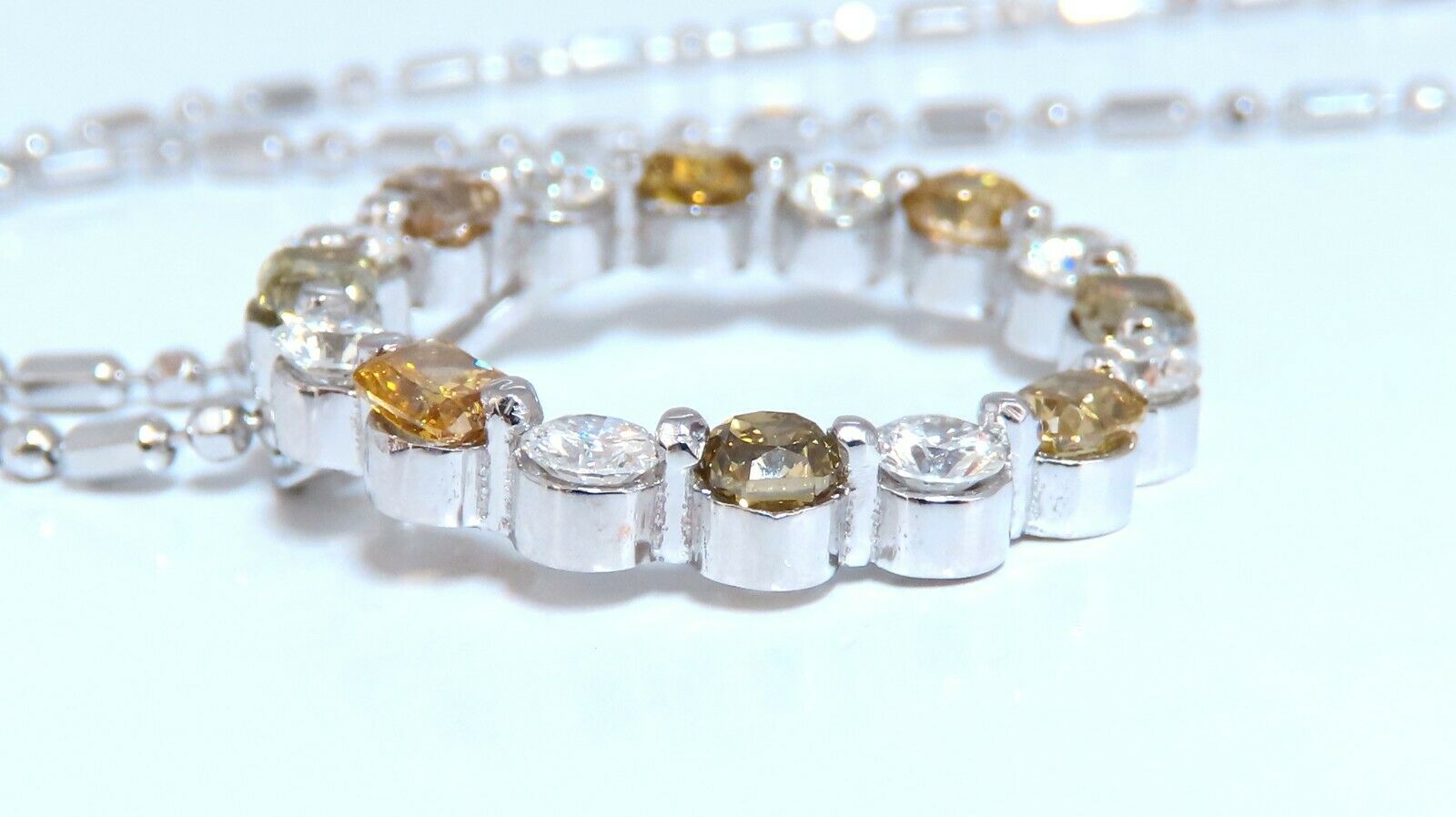 3.32ct Natural Fancy Yellow Brown Diamond Circle Eternity Necklace in 14K Gold - Perfect for Anniversary Gifts, Valentine's Day & Special Occasions