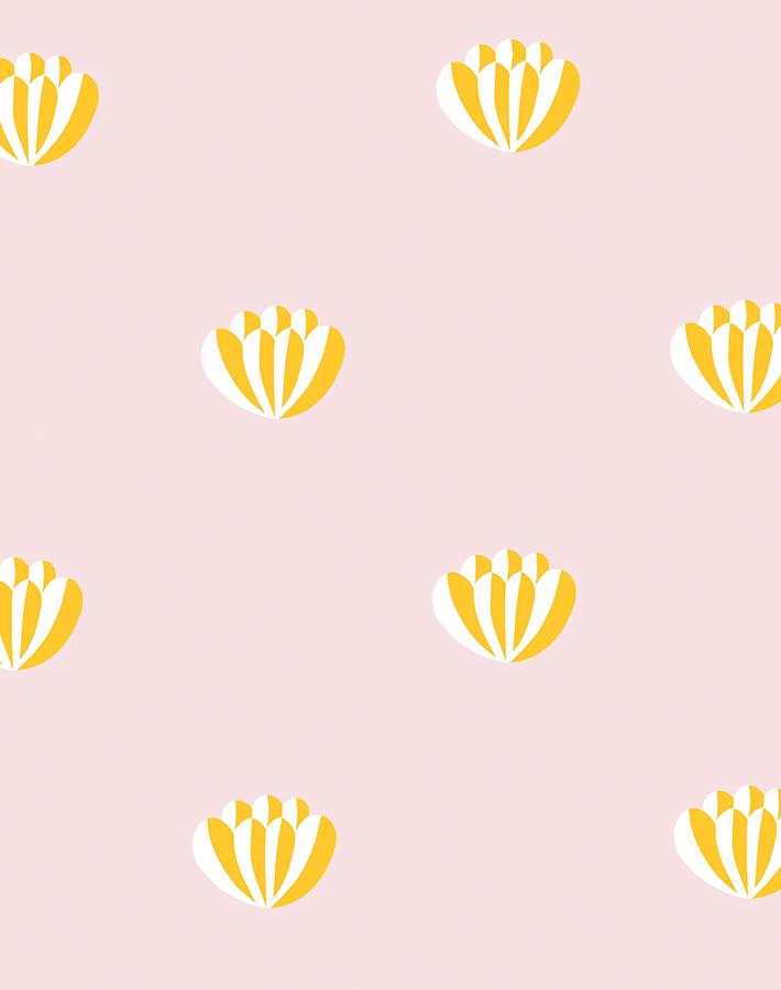 Clare V. Lotus & Marigold Wallpaper - Premium Floral Peel and Stick Wallpaper for Bedroom, Living Room, or Nursery Decor