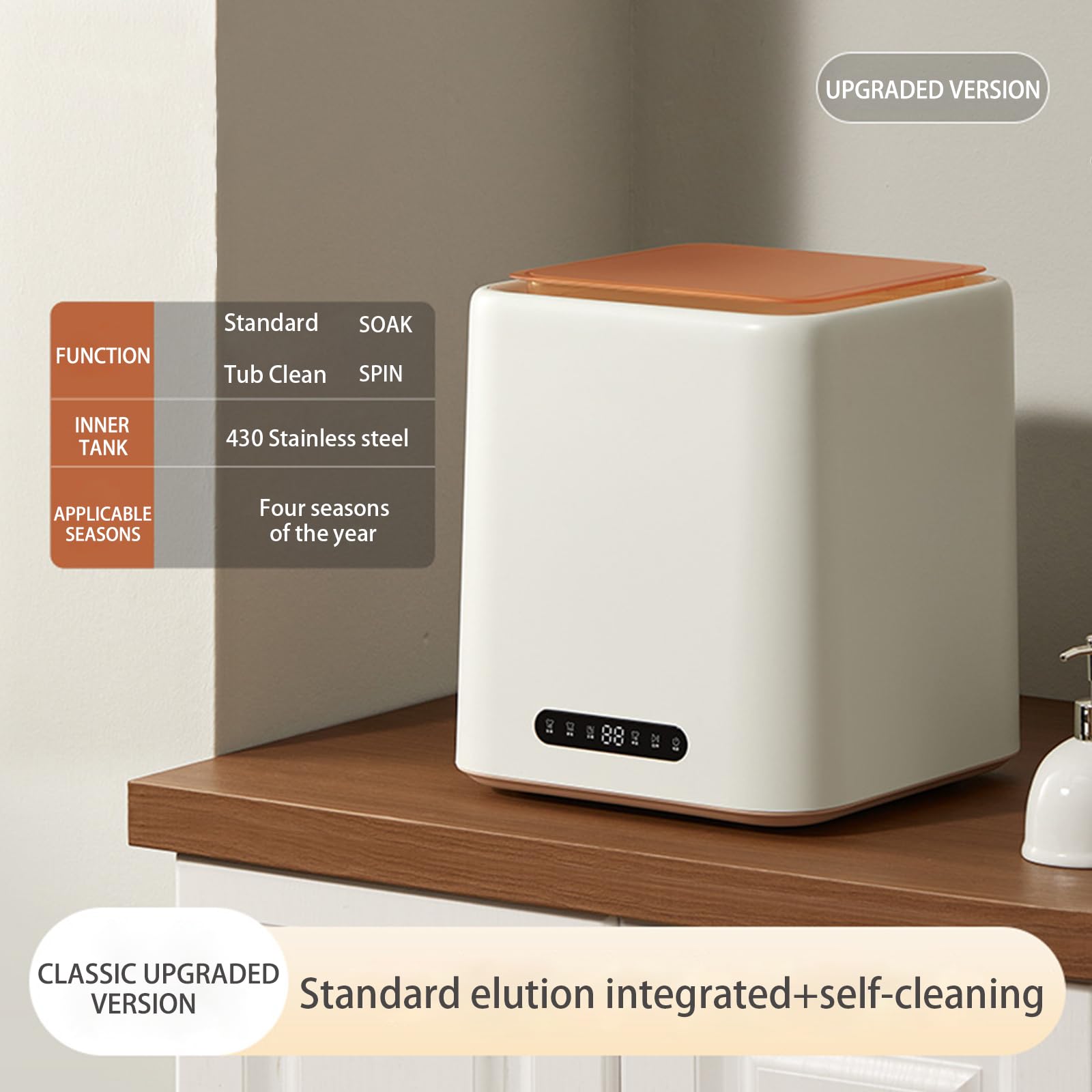 7L Portable Washing Machine - Compact Fully Automatic Mini Washer for Baby Clothes, Underwear & Socks | Perfect for Small Apartments, Dorms, RV Camping & Travel | Space-Saving Laundry Solution