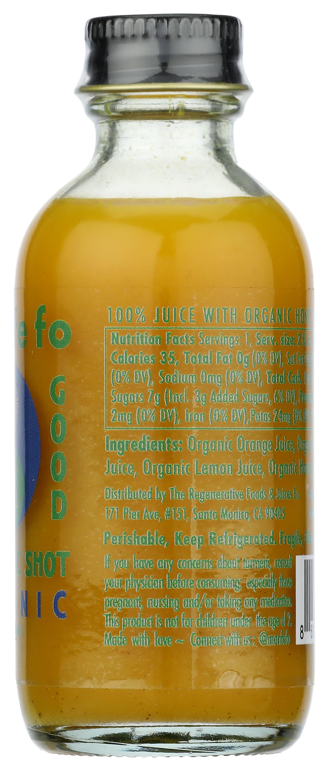 Organic Turmeric Juice Shot - 2 Fl Oz | Monfefo | Immune Support & Anti-Inflammatory | Perfect for Wellness Shots, Detox Drinks & Healthy Lifestyles
