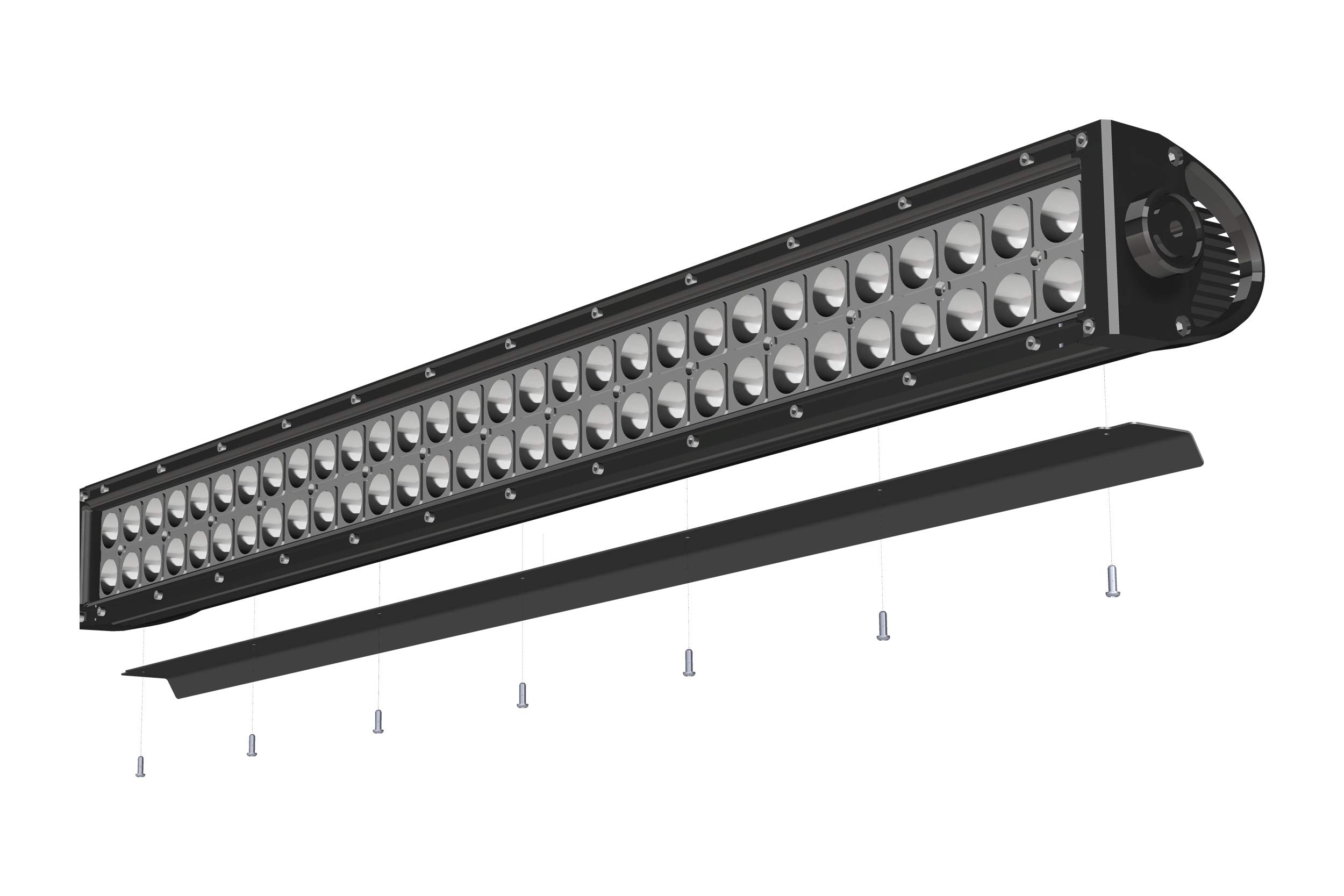 50 Inch Straight Double Row LED Light Bar Noise Cancelling Wind Diffuser - Black Aluminum Alloy for Off-Road Trucks & SUVs (Z330050S) | Perfect for Jeep Wrangler, Ford Raptor & Outdoor Adventures