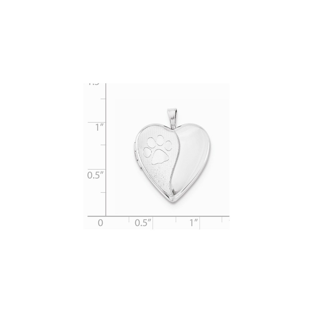 925 Sterling Silver Paw Print Heart Locket Pendant - Brushed Matte Finish - Perfect for Pet Lovers, Memorial Jewelry & Personalized Gifts